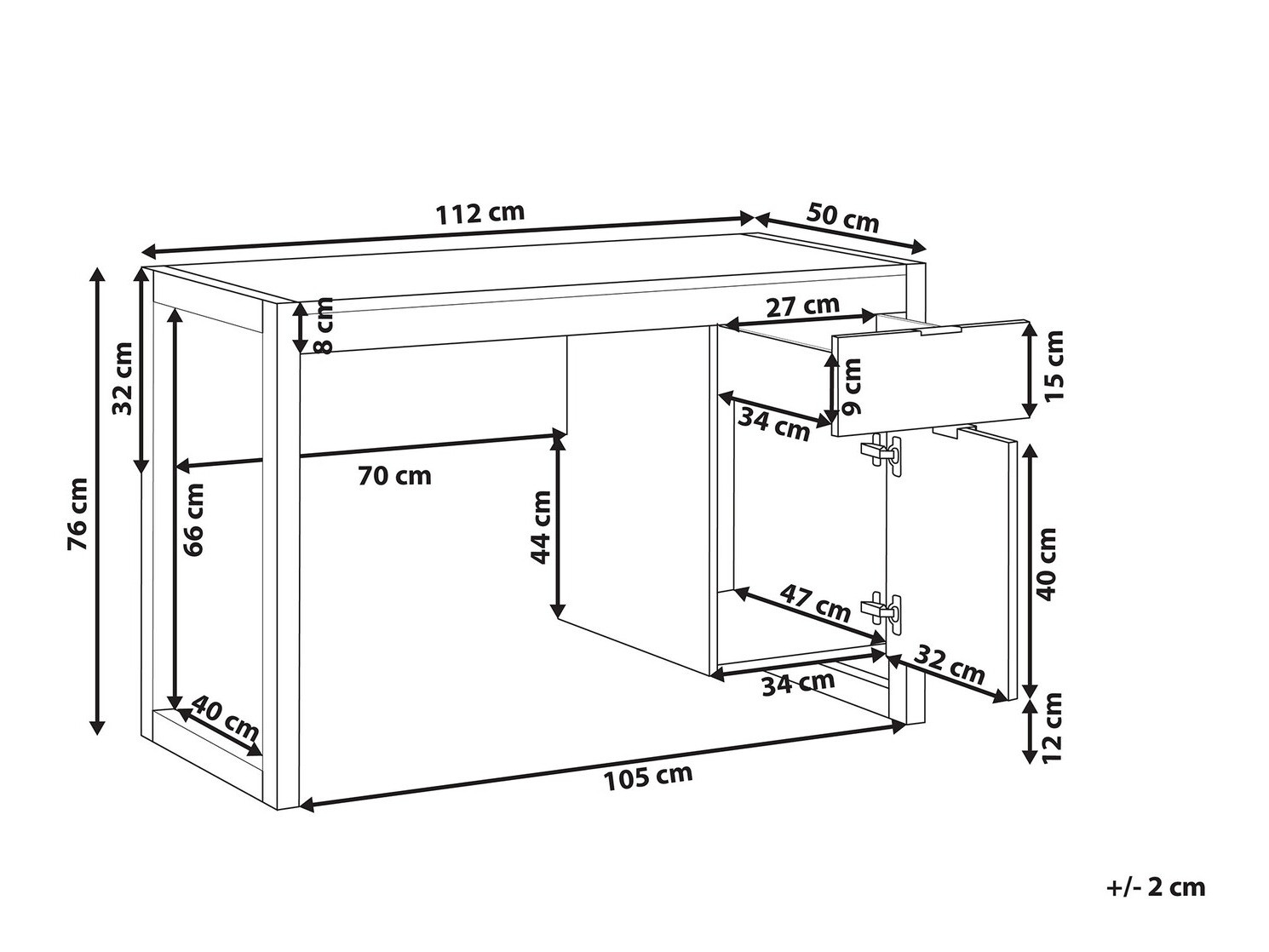 Uredski stol Berwyn 3282 (Bijela + Svijetlo drvo)