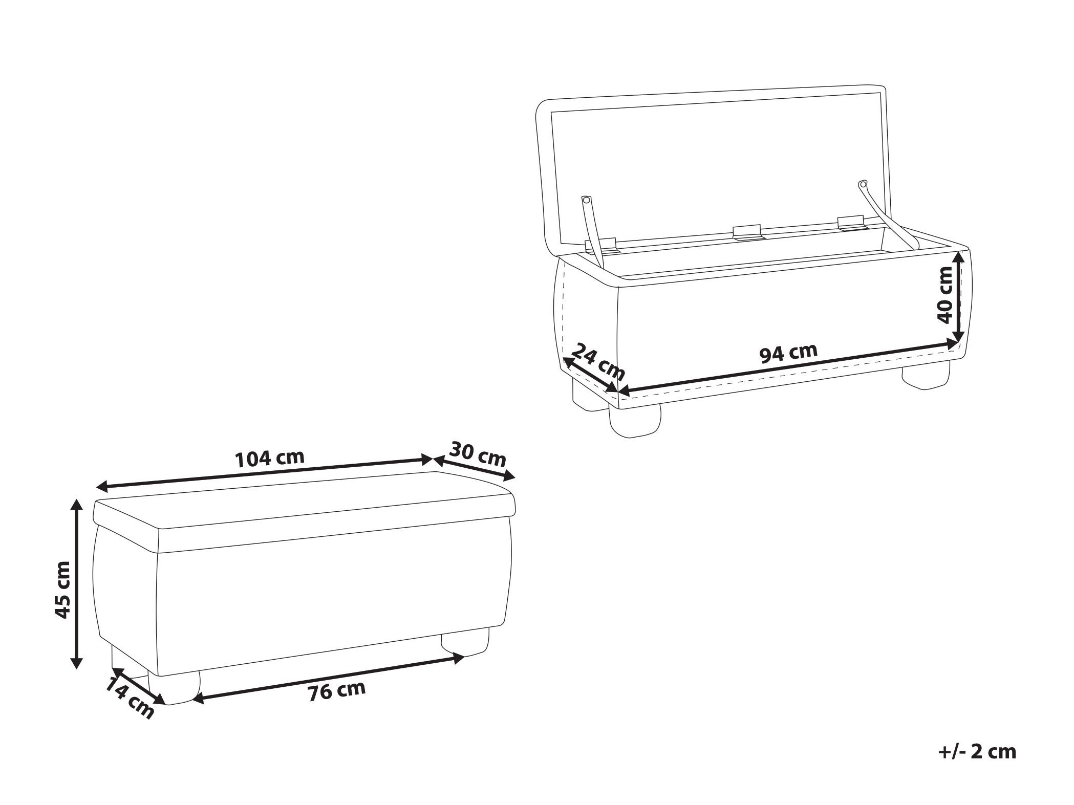 Tapecirana klupa Berwyn 3283 (Bež)