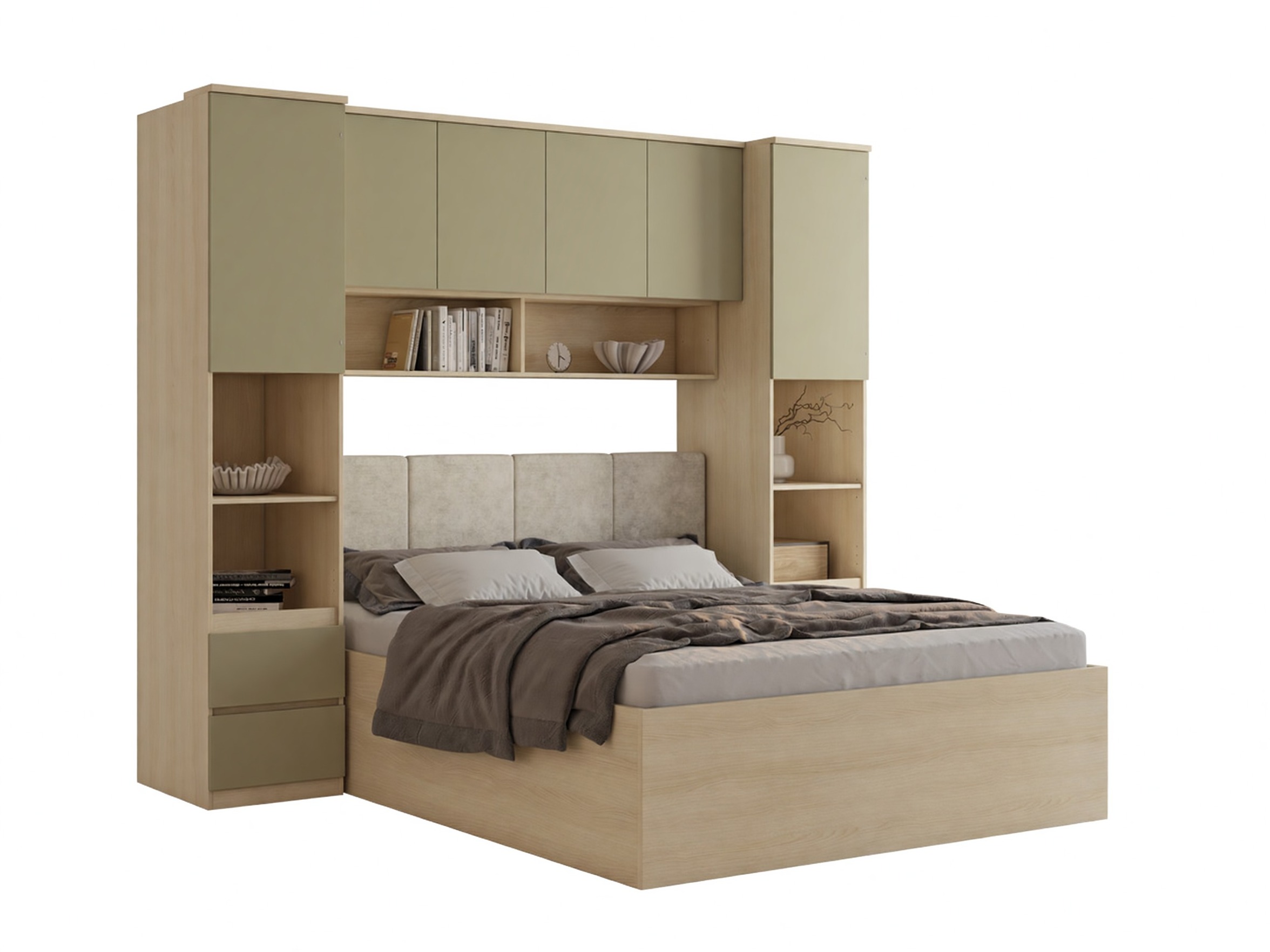 Set za spavaću sobu Nolcala 126 (Hrast + Eukaliptus)