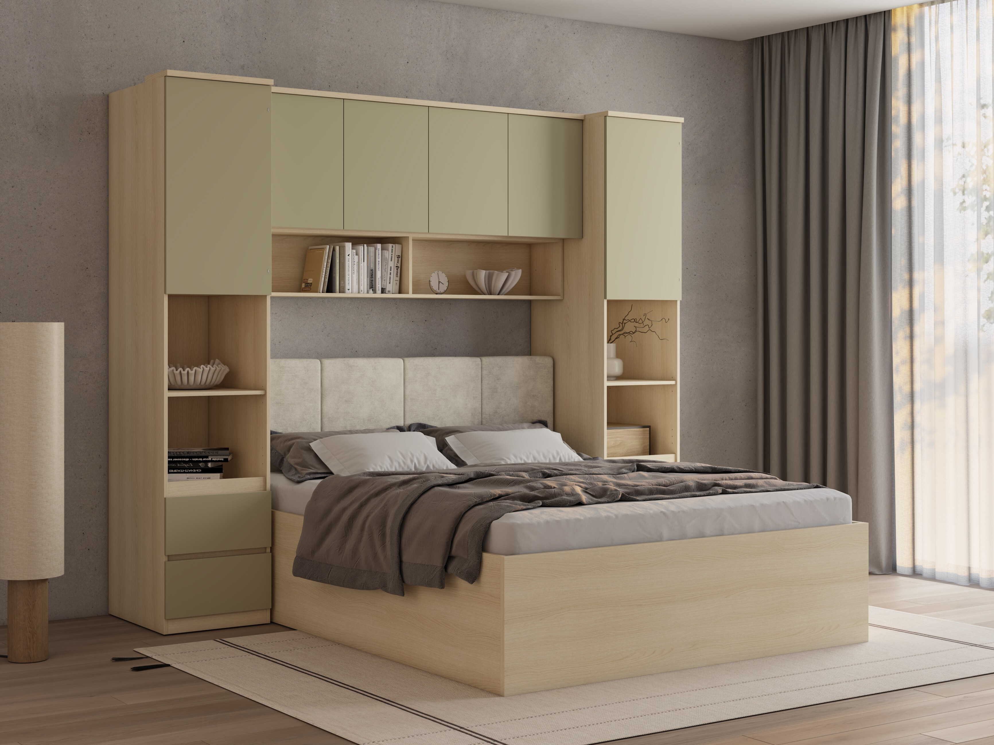 Set za spavaću sobu Nolcala 126 (Hrast + Eukaliptus)