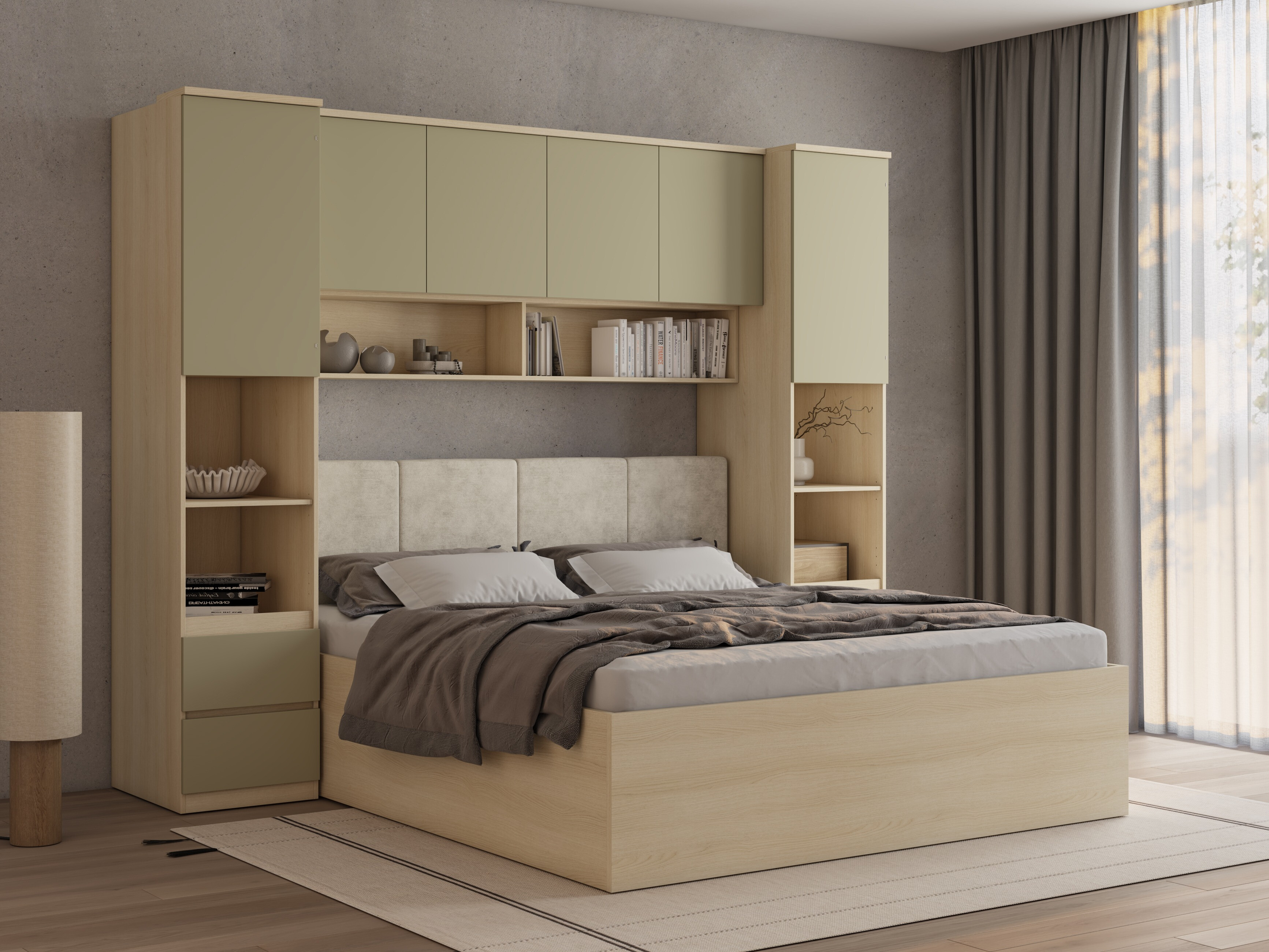 Set za spavaću sobu Nolcala 126 (Hrast + Eukaliptus)