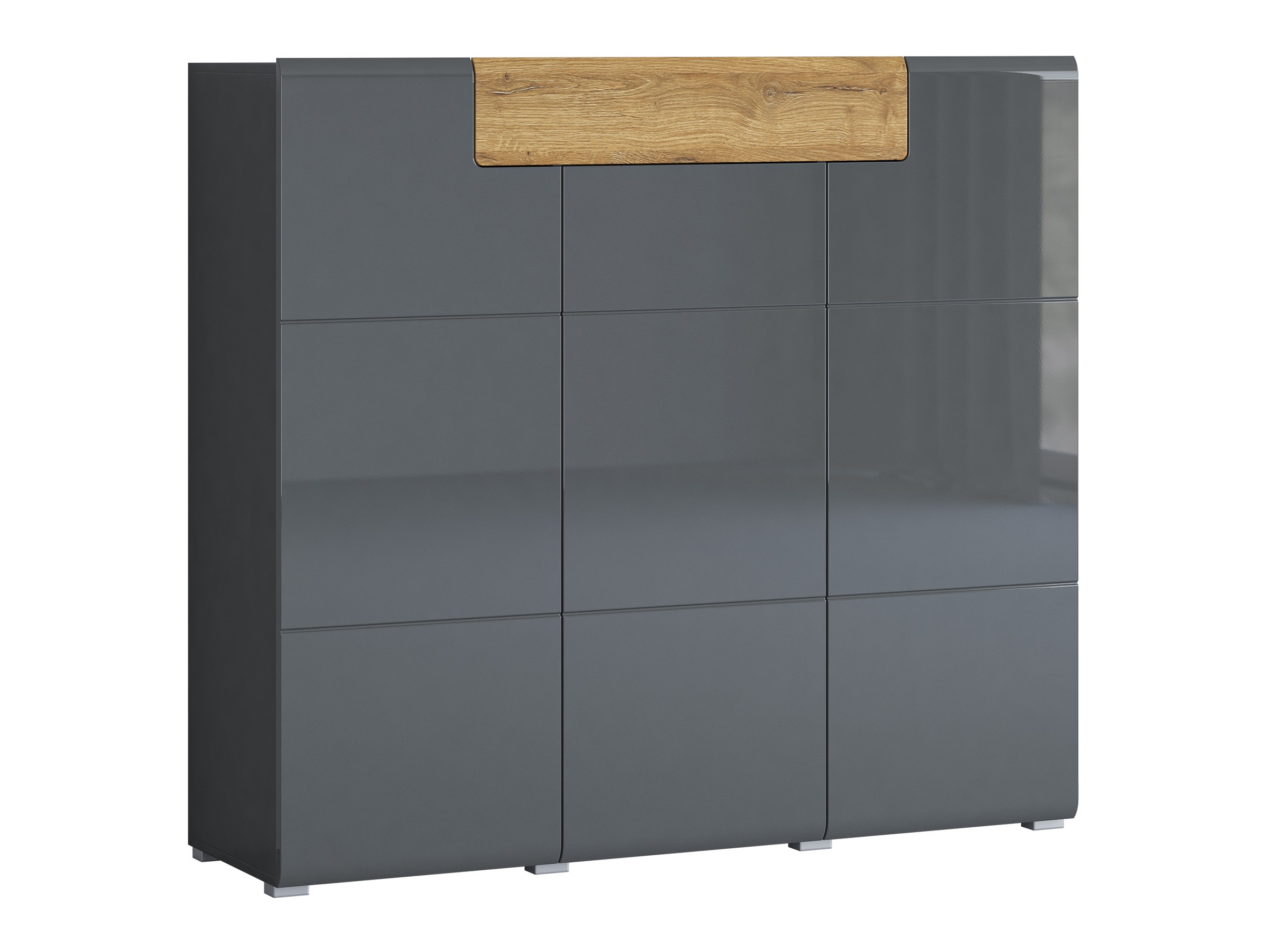 Komoda Torsone 112 (Antracit + Gloss antracit + Hrast Grandson)