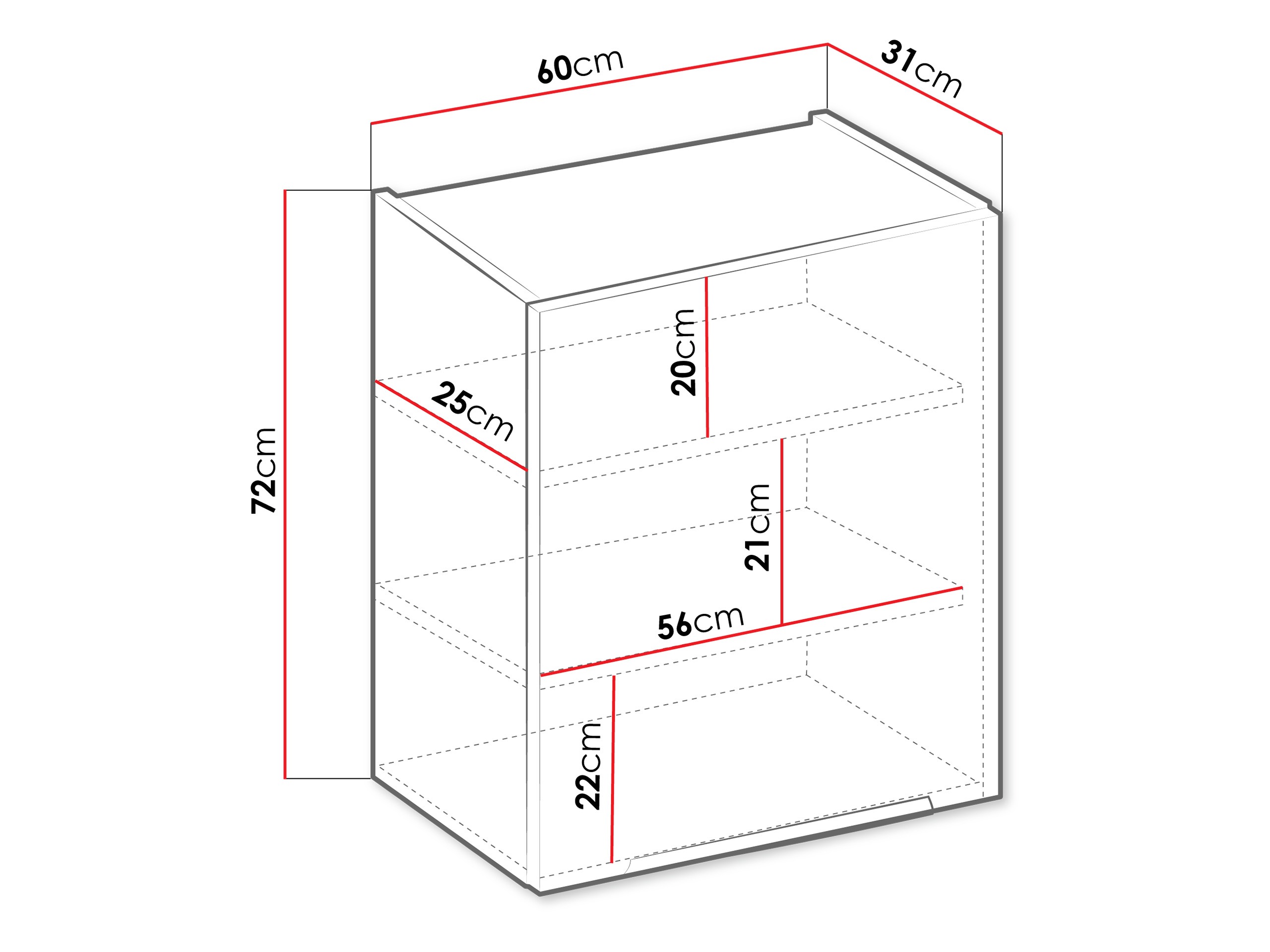 Modularan zidni ormarić Sole 136