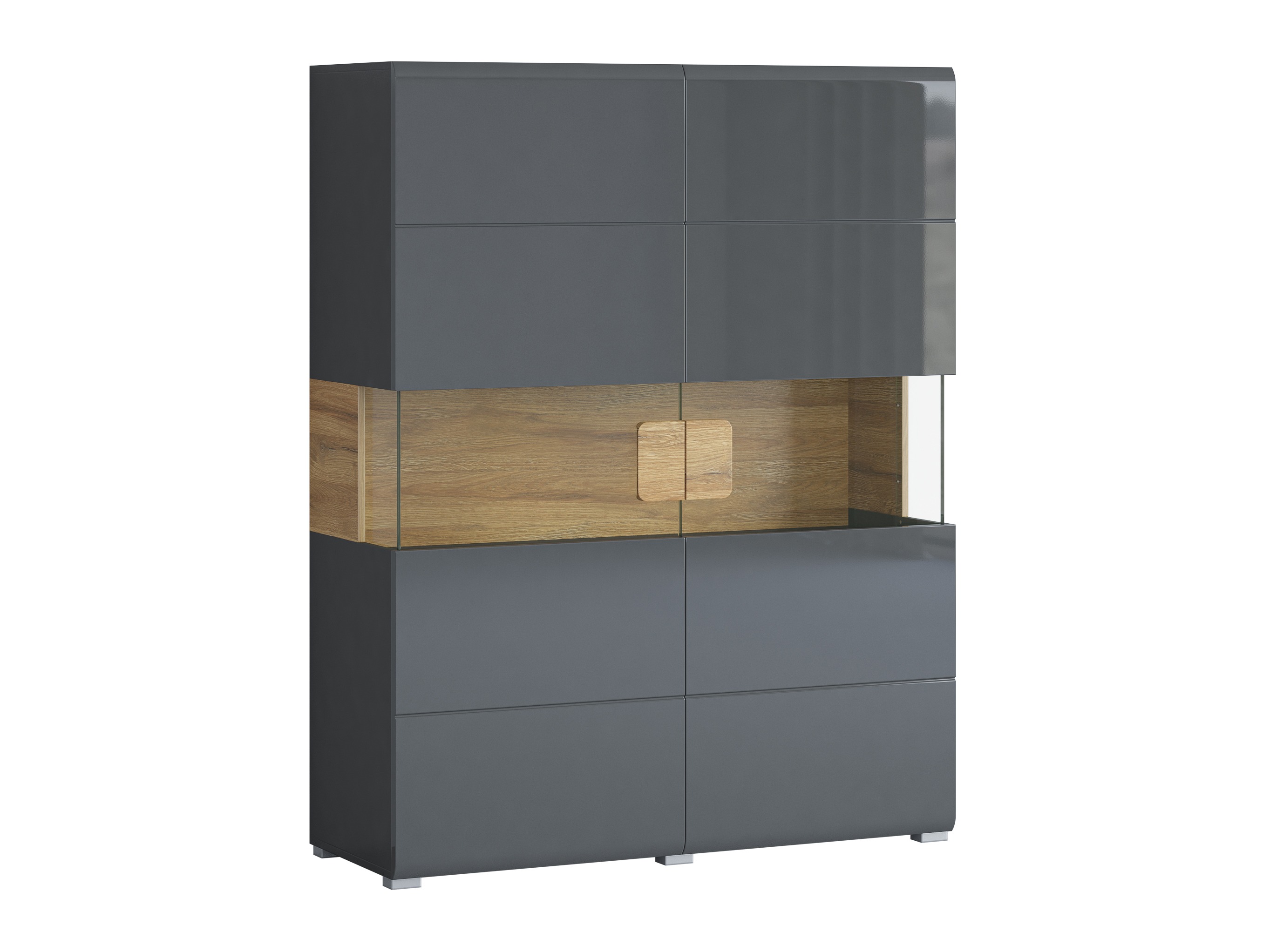 Polica Torsone 107 (Antracit + Gloss antracit + Hrast Grandson)