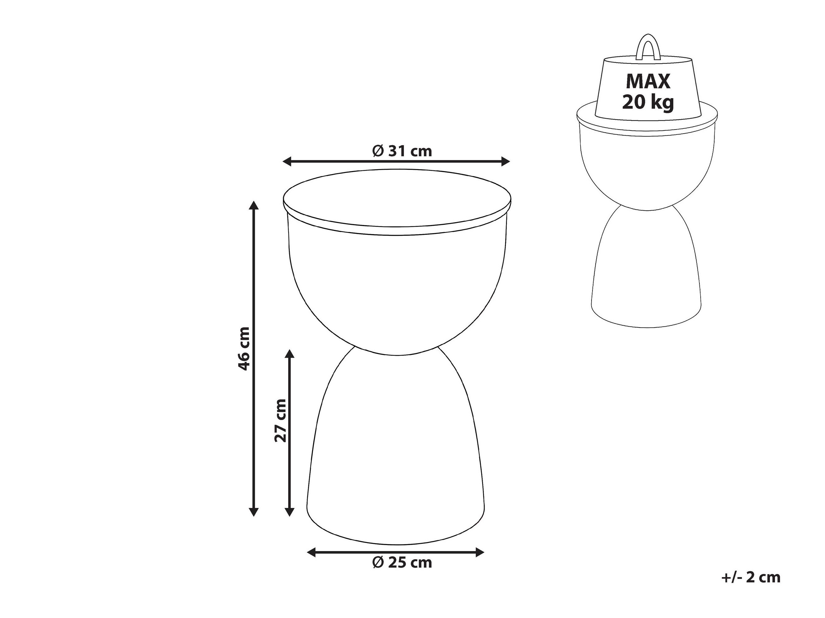 Pomoćni stolić Berwyn 3292 (Crna)