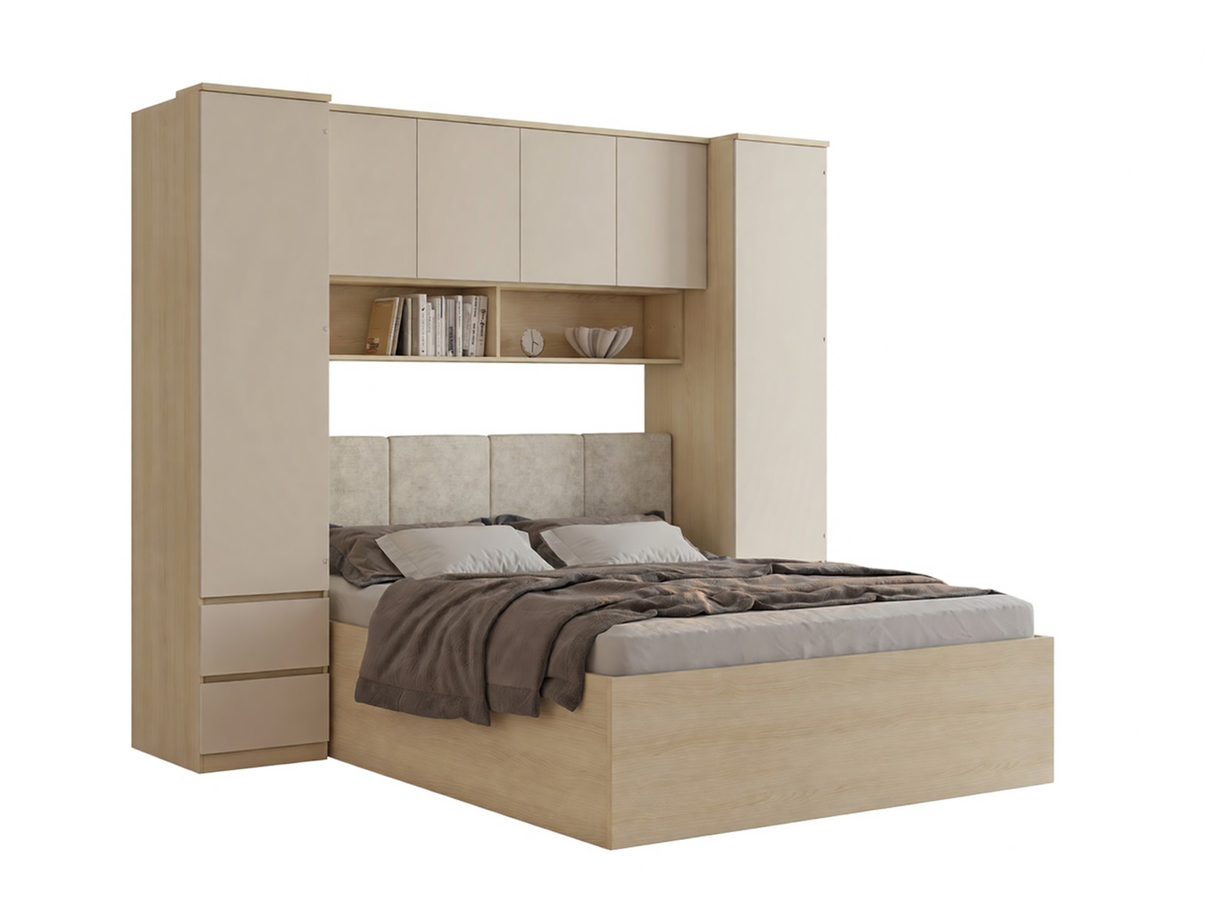 Set za spavaću sobu Nolcala 125 (Hrast + Bež)