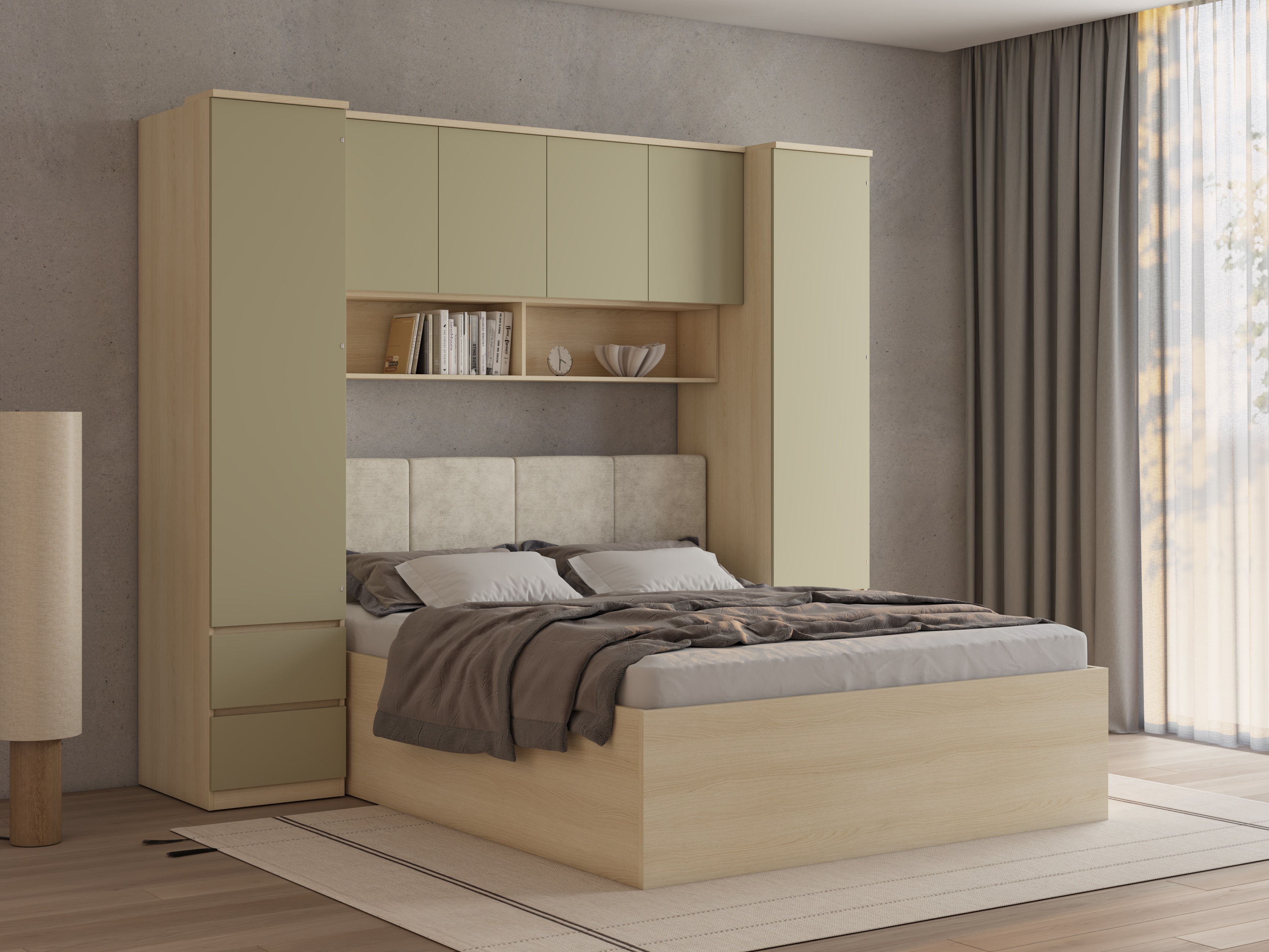 Set za spavaću sobu Nolcala 125 (Hrast + Eukaliptus)