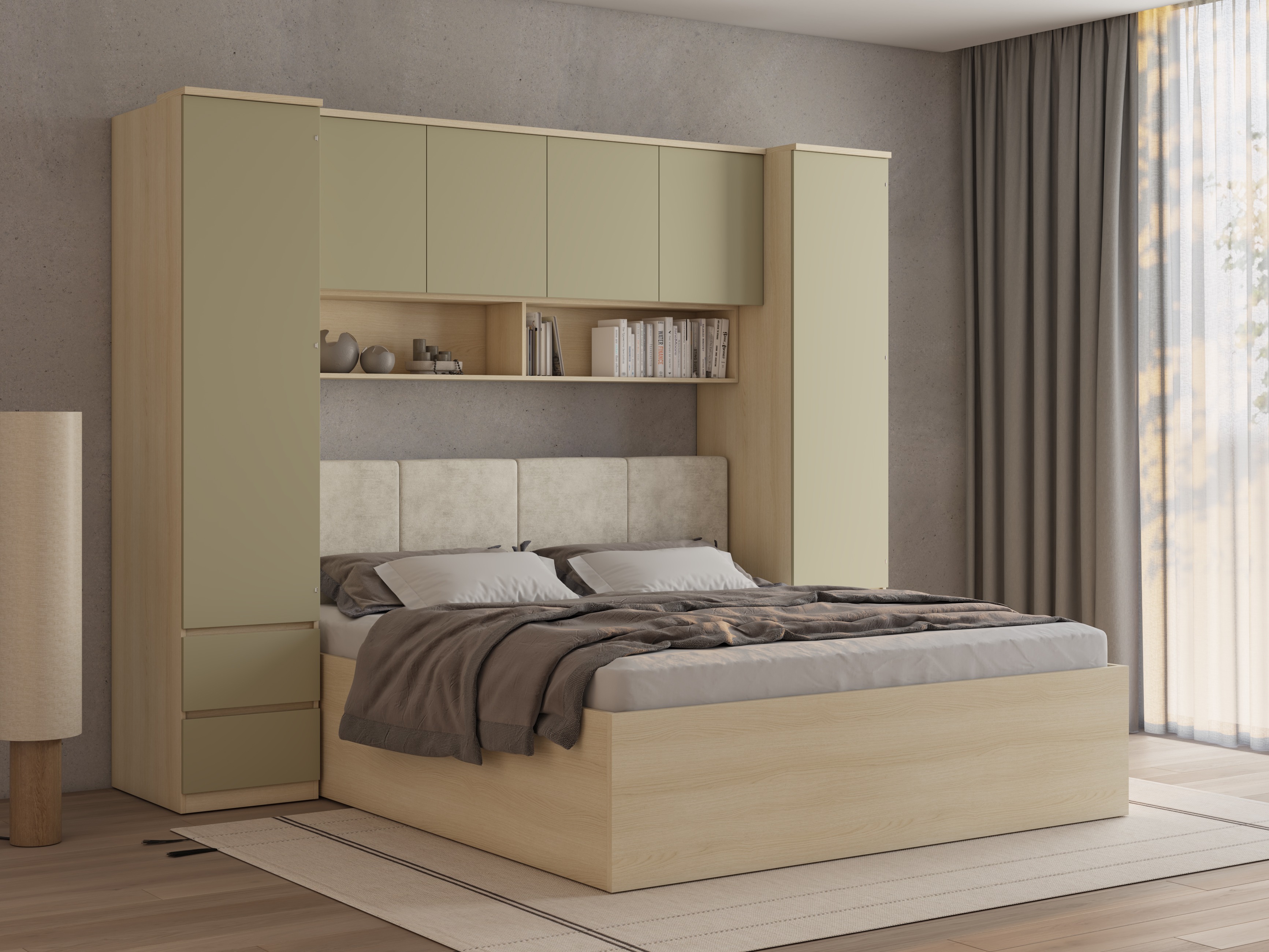 Set za spavaću sobu Nolcala 125 (Hrast + Eukaliptus)