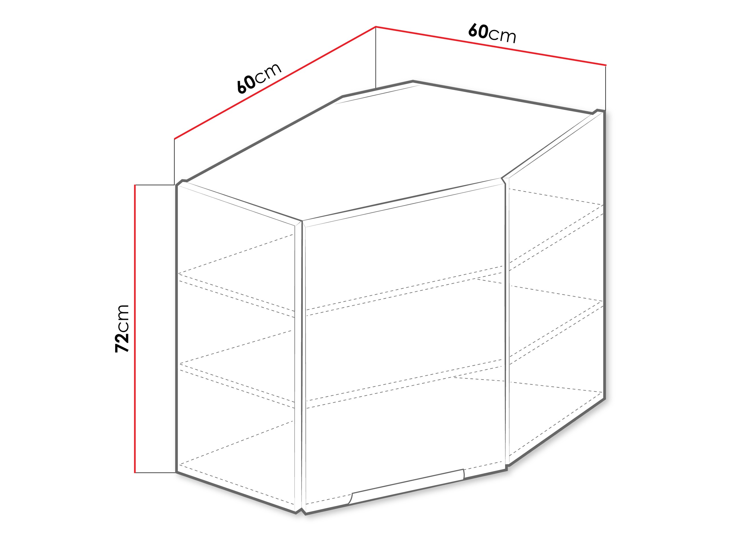 Modularan zidni kutni ormarić Sole 142
