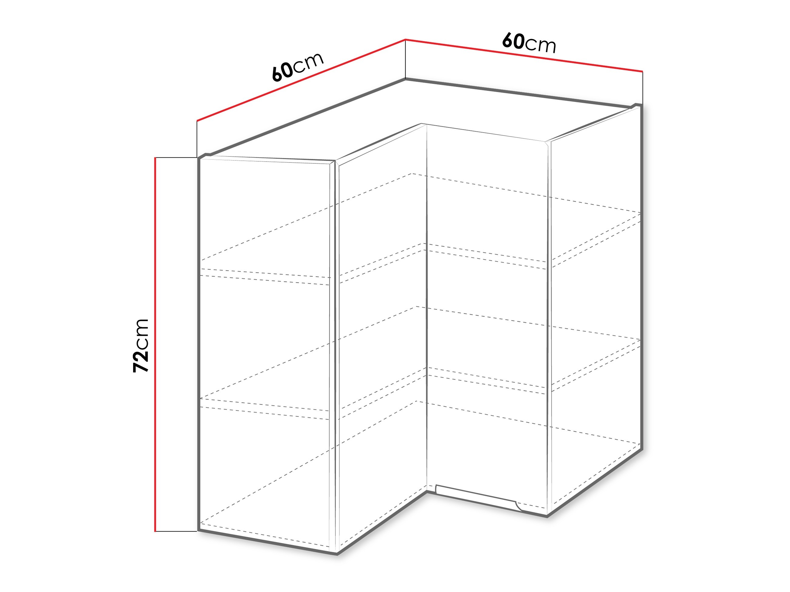Modularan zidni kutni ormarić Sole 143