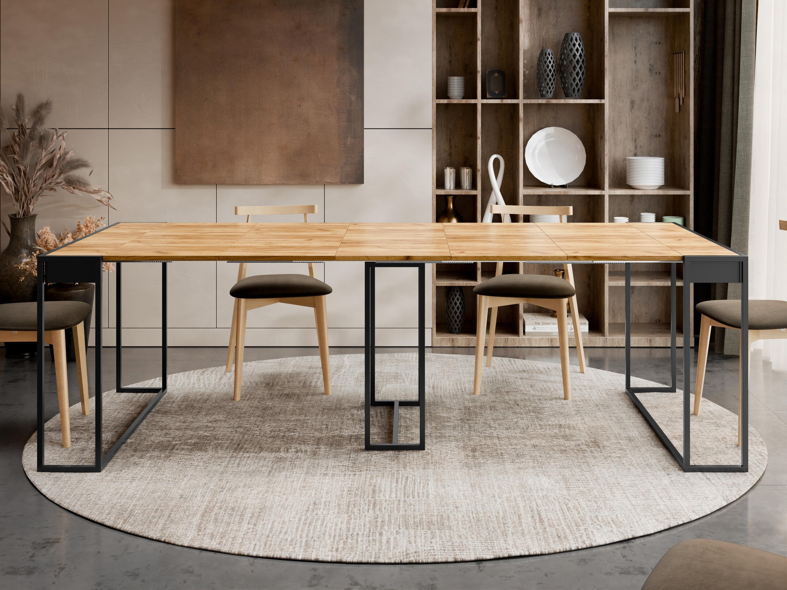 Sklopivi stol Oswego 180 (Crna + Craft hrast)