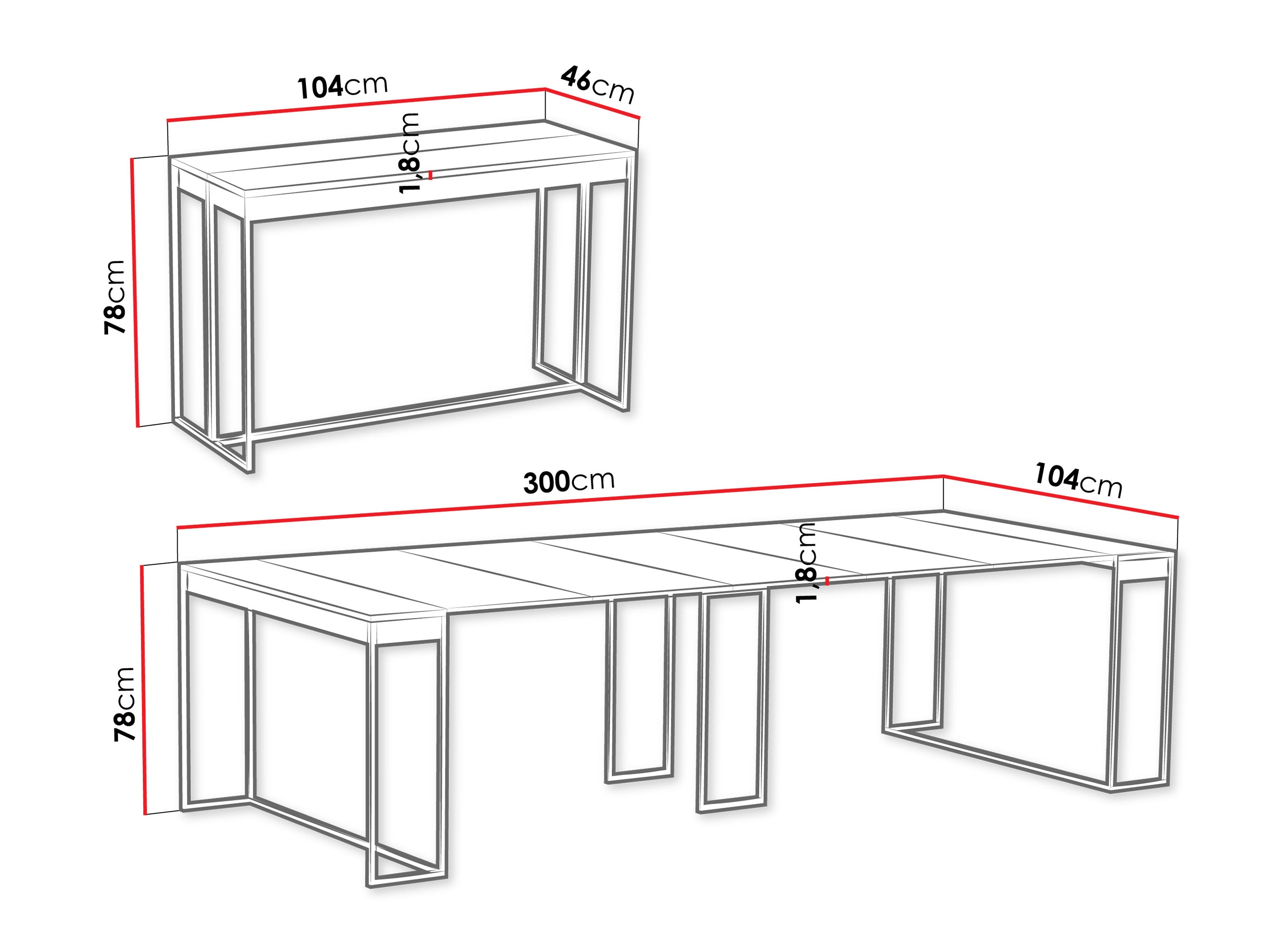 Sklopivi stol Oswego 180 (Crna + Craft hrast)