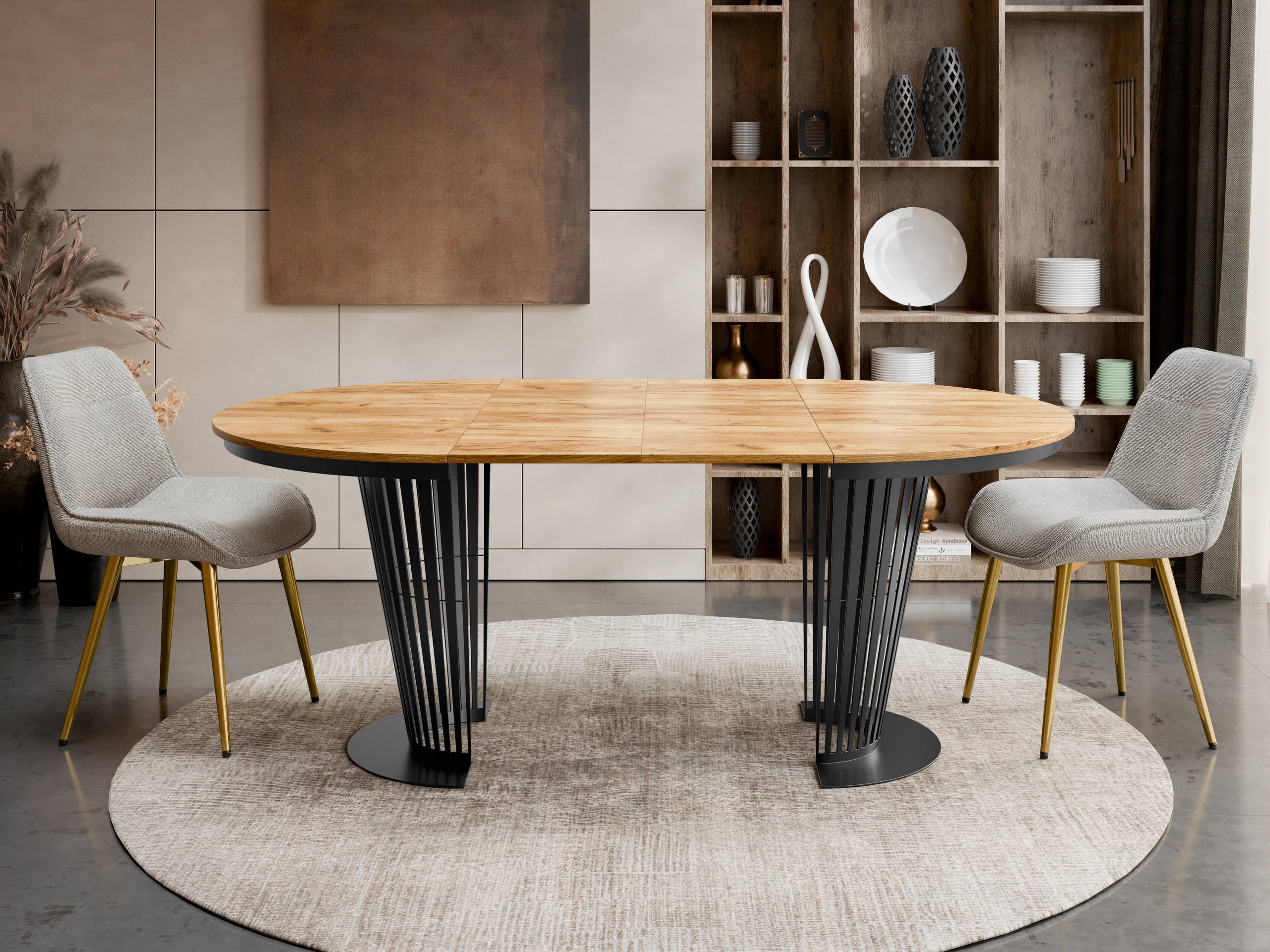 Stol Oswego 179 (Crna + Craft hrast)