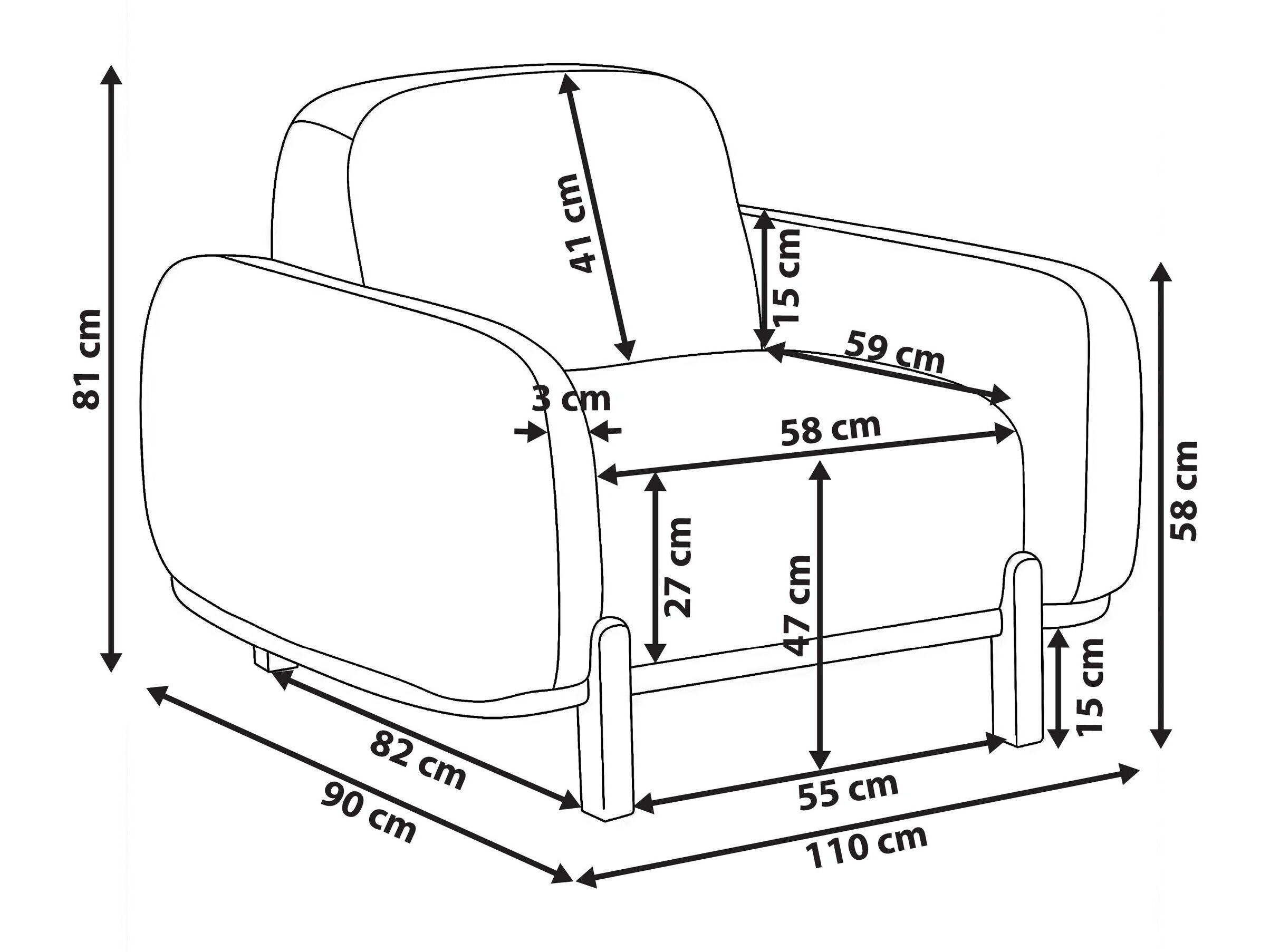 Fotelja Berwyn 3305 (Taupe)