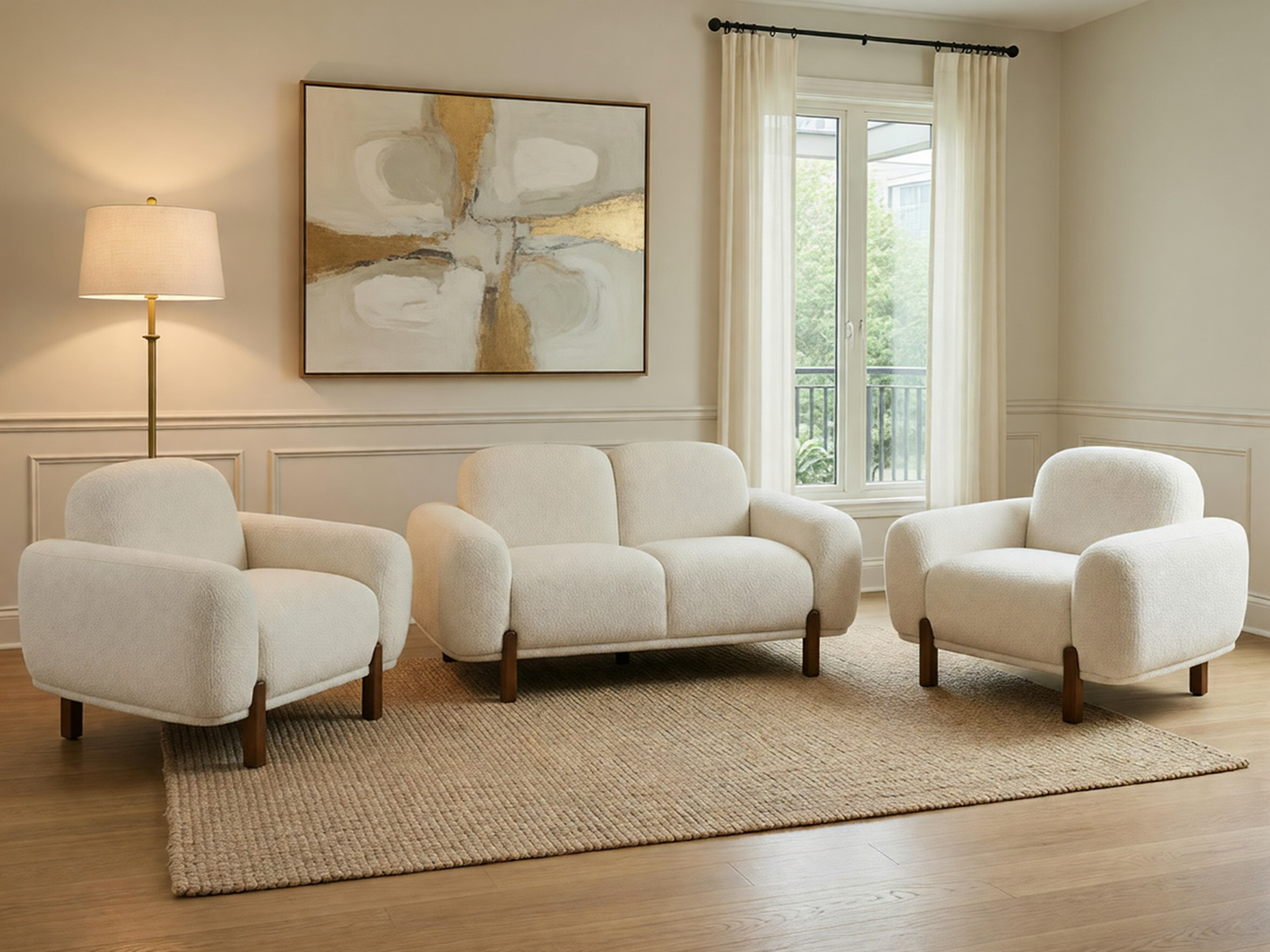 Tapecirani namještaj Berwyn 3307 (Bijela)