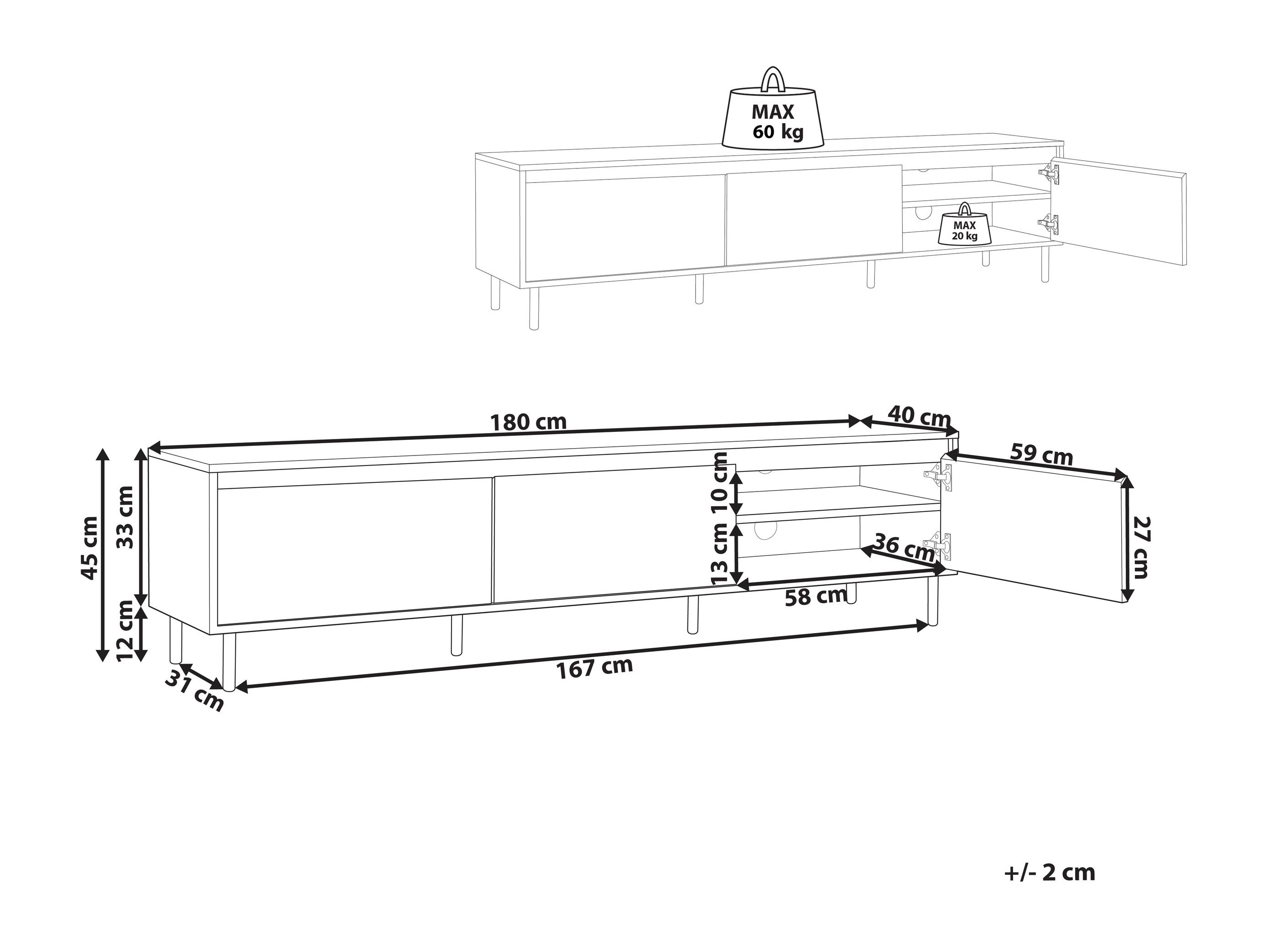 TV stol Berwyn 3310 (Tamno drvo)