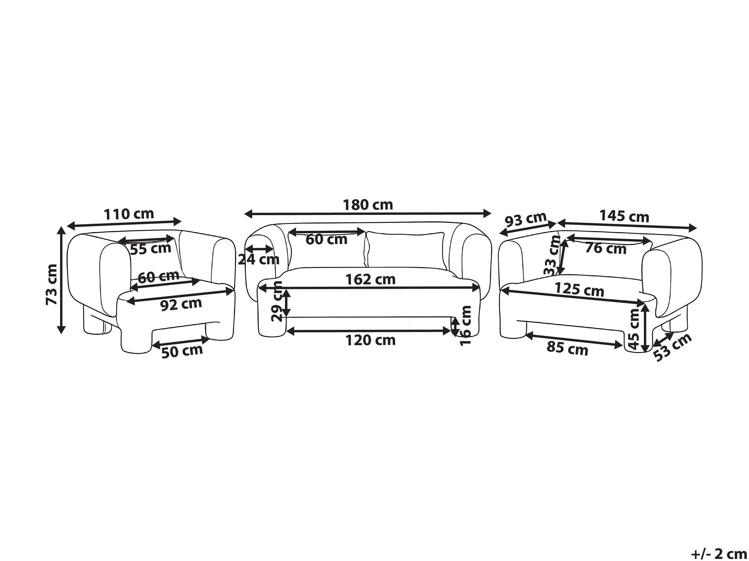 Tapecirani namještaj Cavsali 104 (Bijela)