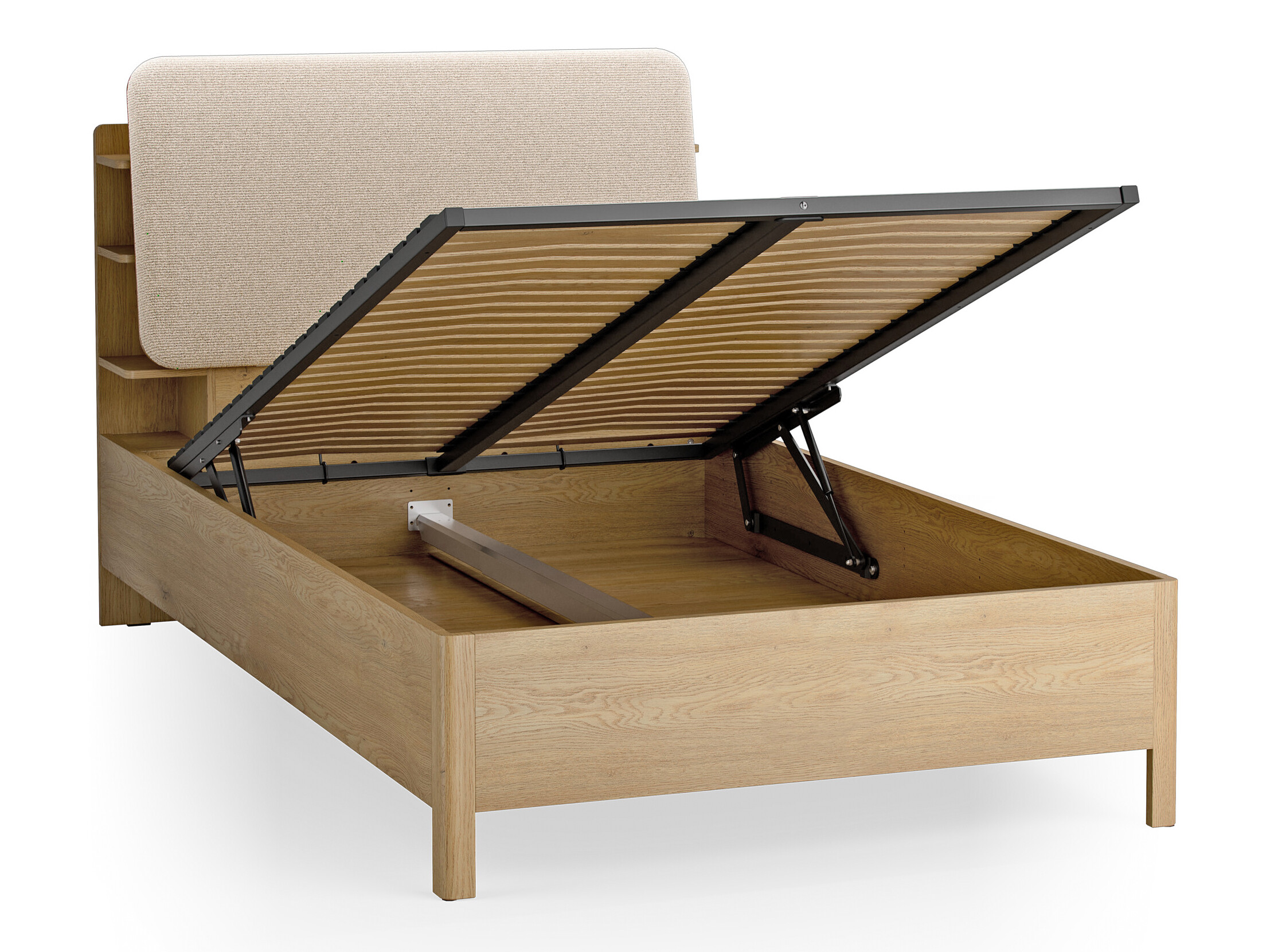 Krevet Ruvcamu 108 (Hrast + Ekru bijela)