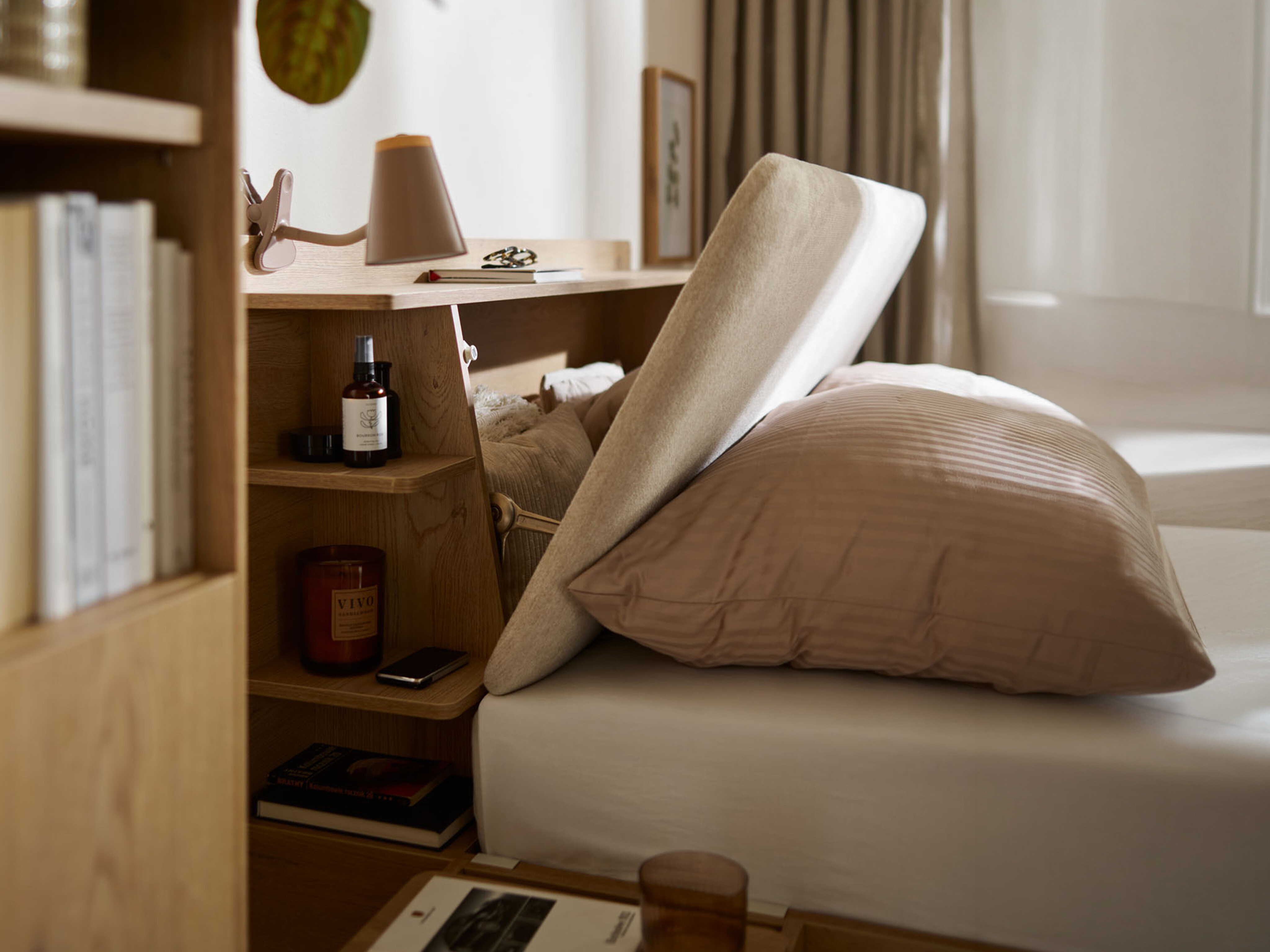 Krevet Ruvcamu 108 (Hrast + Ekru bijela)