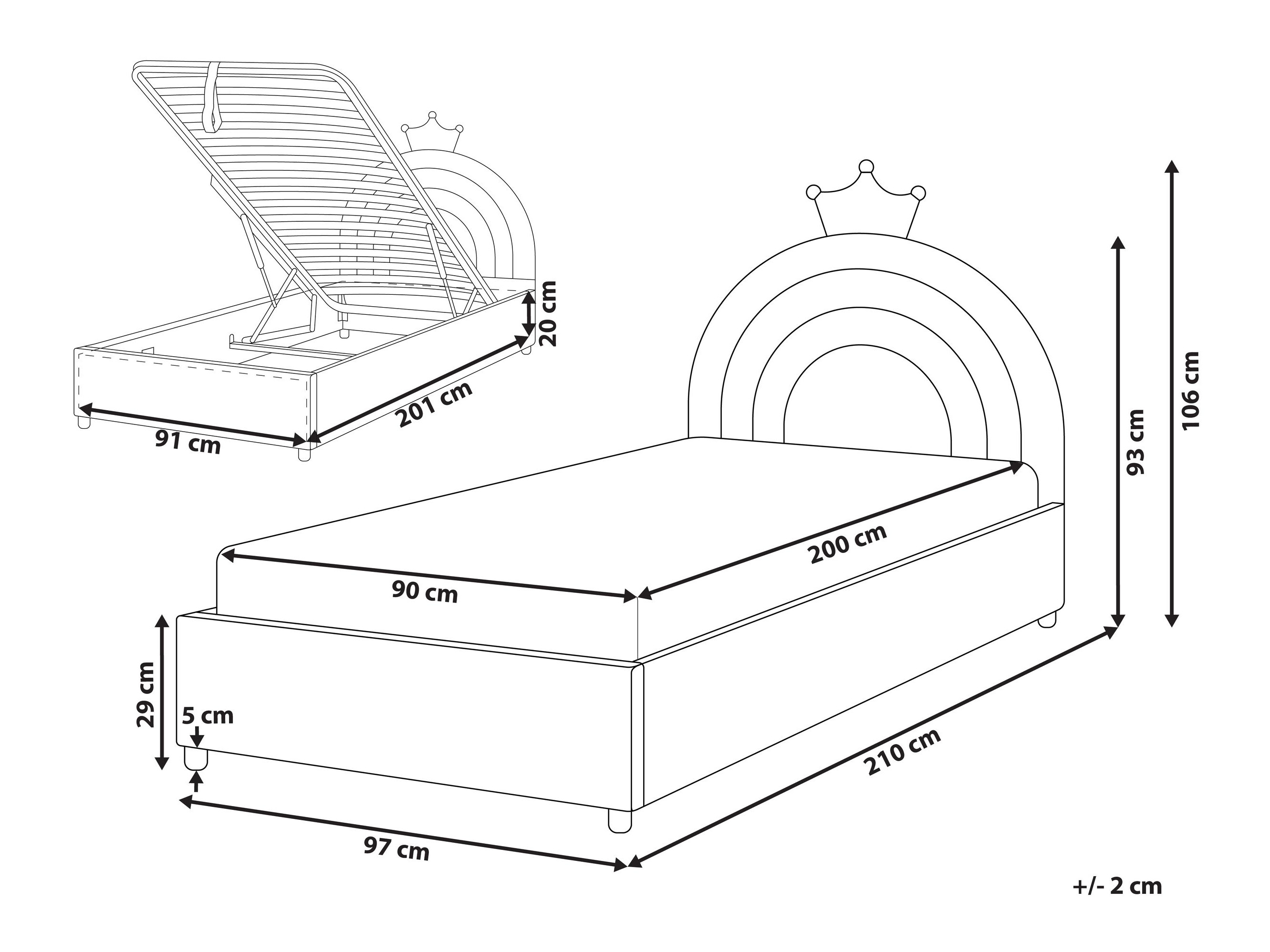 Krevet Berwyn 3314 (Siva)
