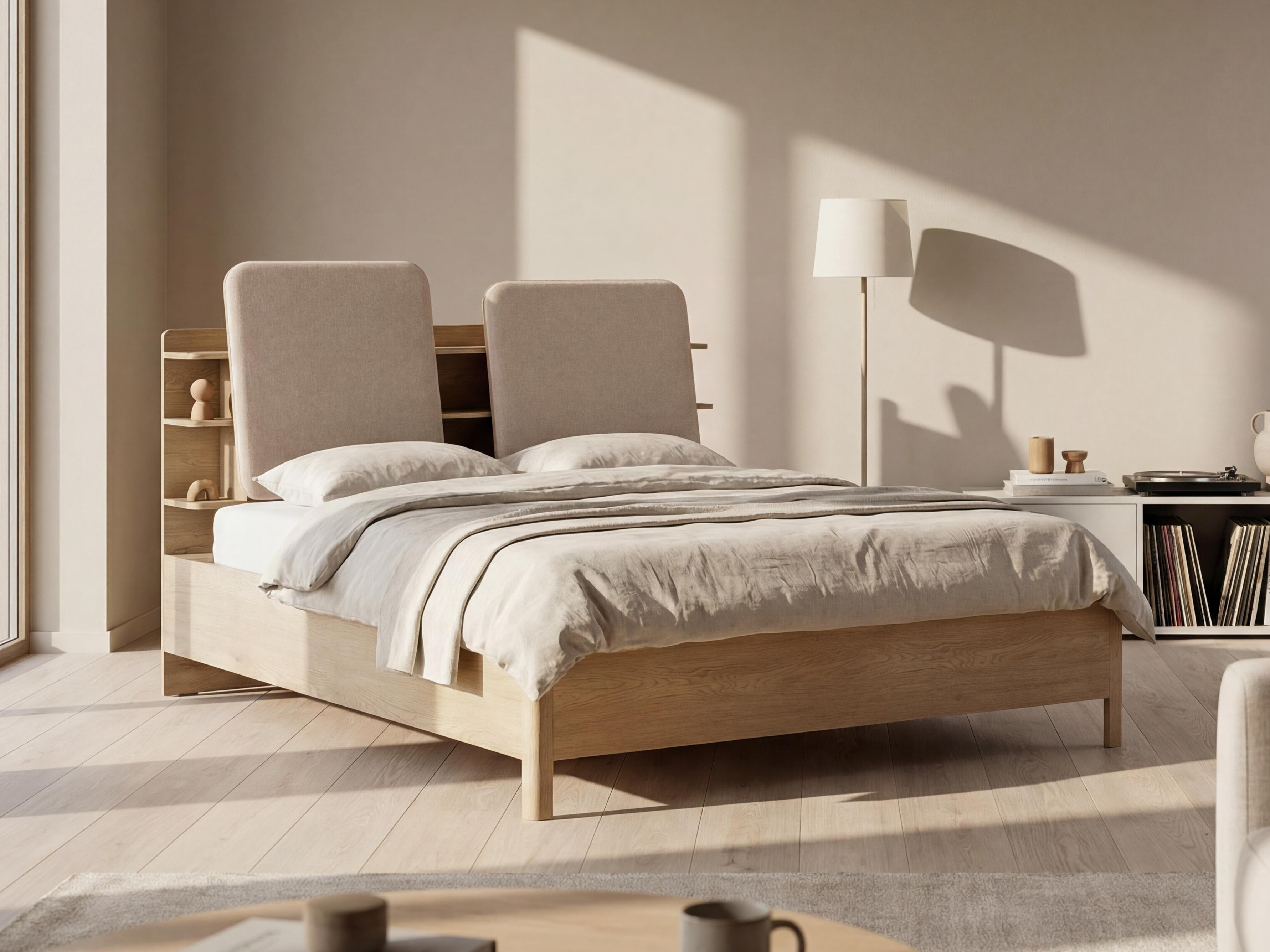 Krevet Ruvcamu 109 (Hrast + Ekru bijela)