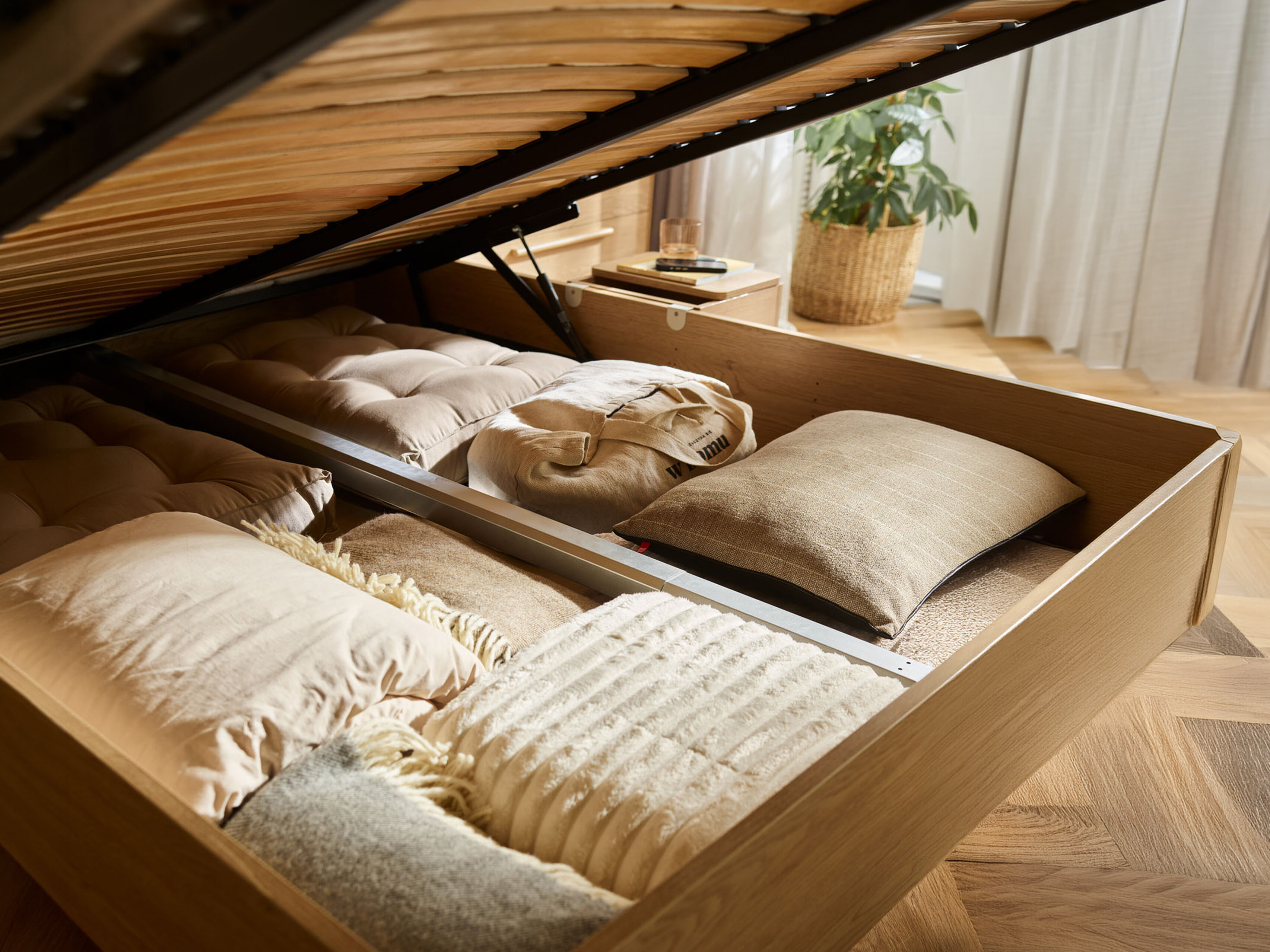 Krevet Ruvcamu 109 (Hrast + Ekru bijela)