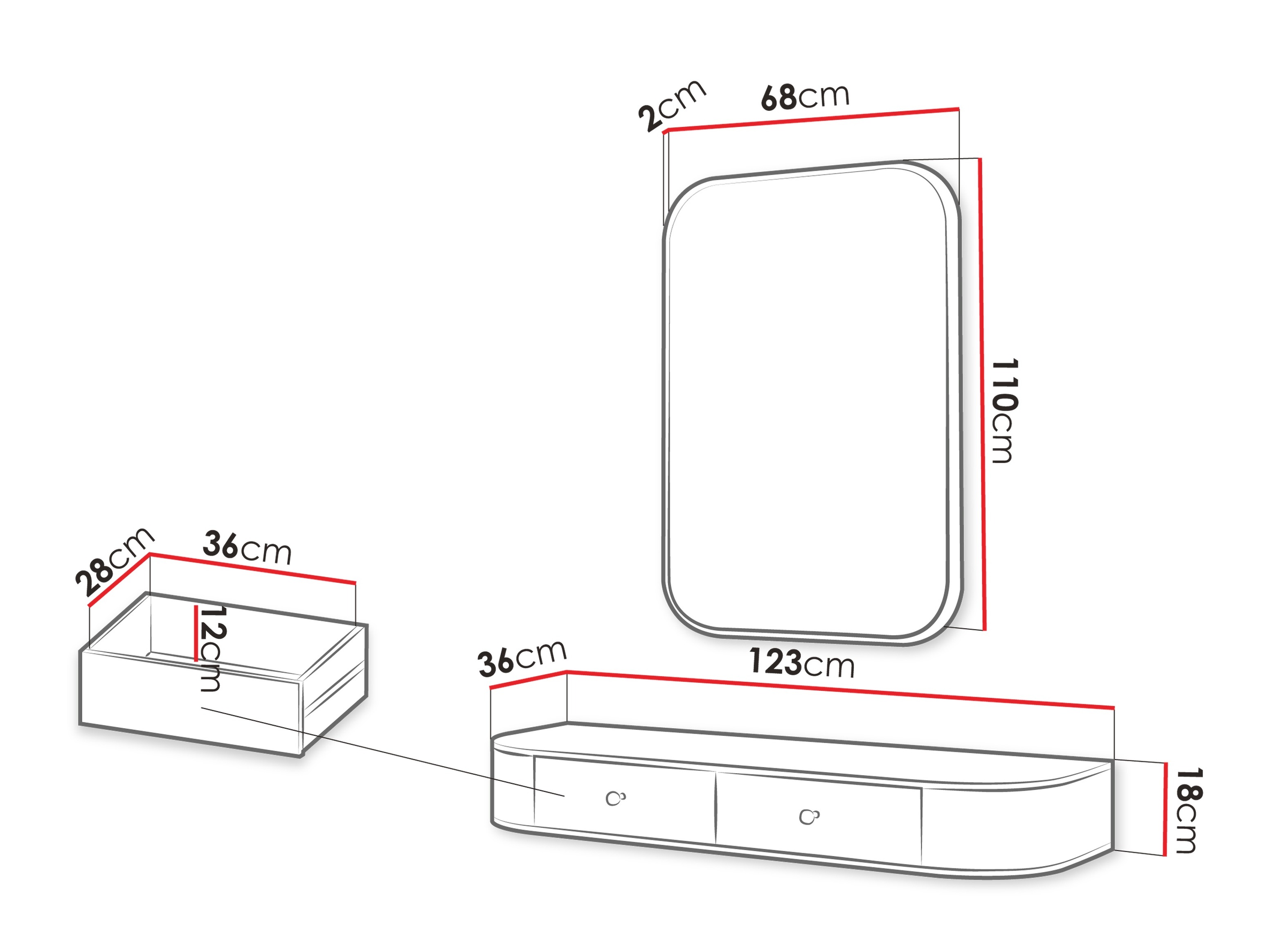 Toaletni stolić Comfivo Mirsoni 107