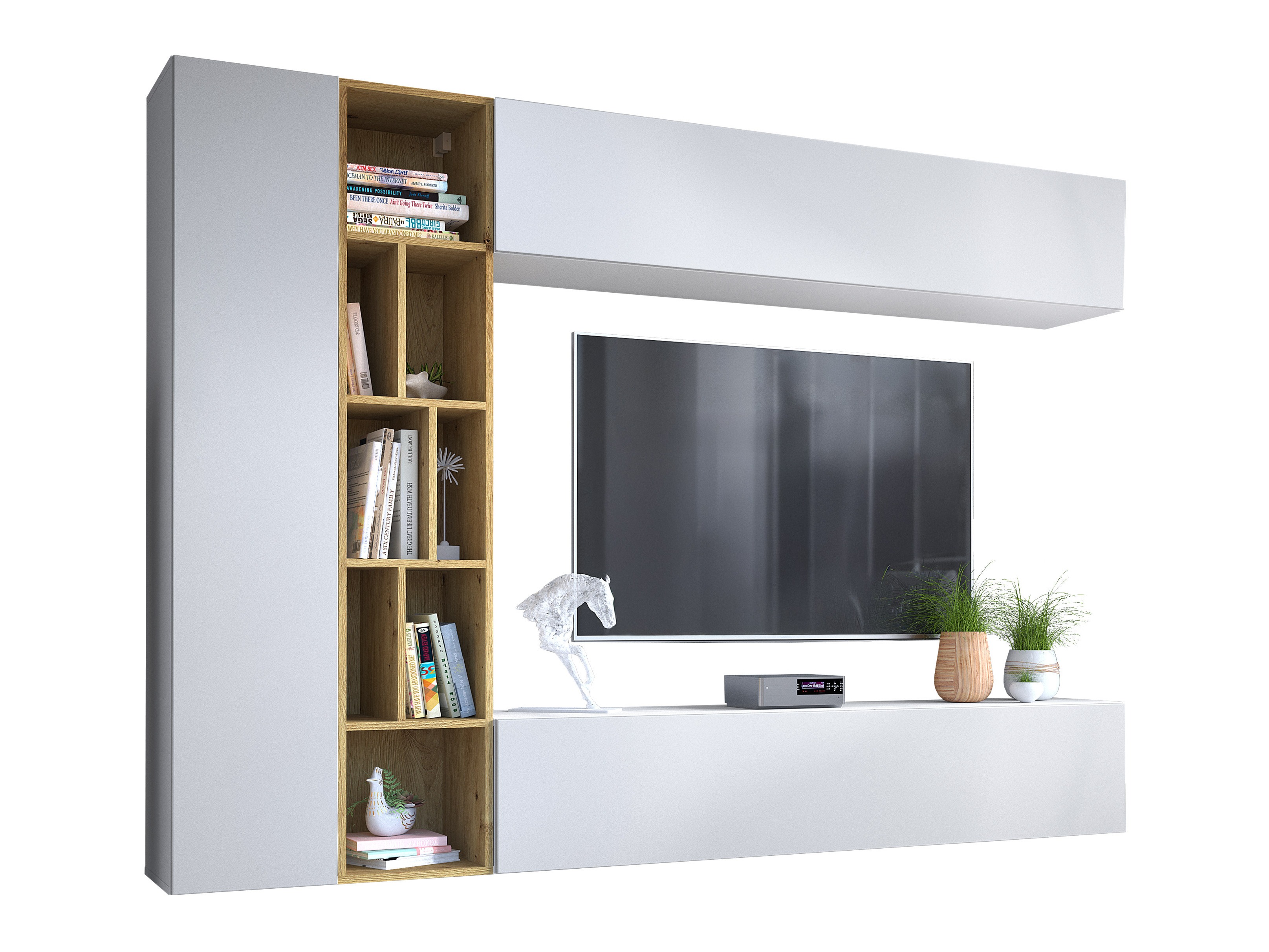 Set za dnevni boravak Comfivo Natura (Bijela + Hrast Artisan)