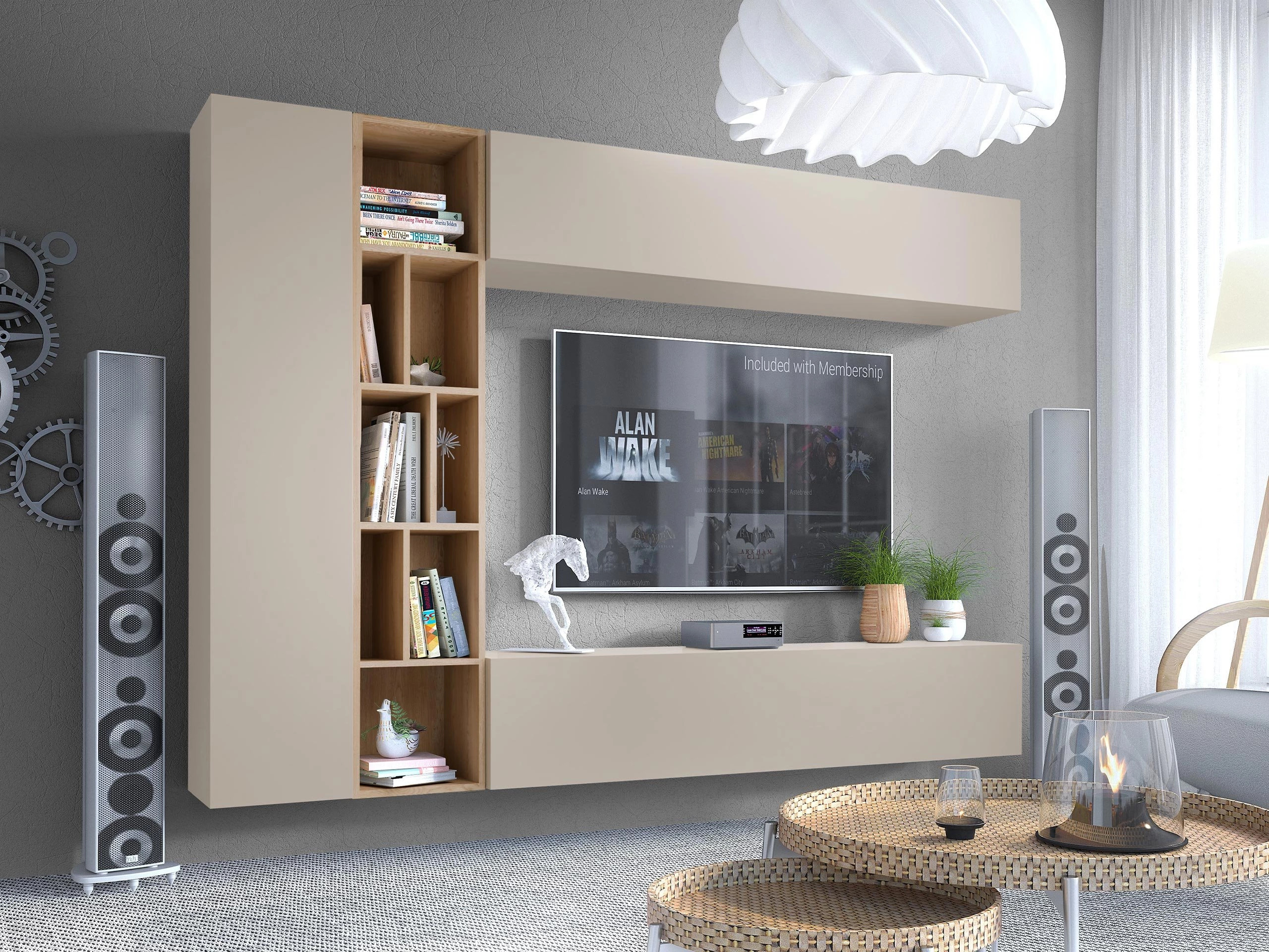 Set za dnevni boravak Comfivo Natura (Kašmir + Hrast Artisan)