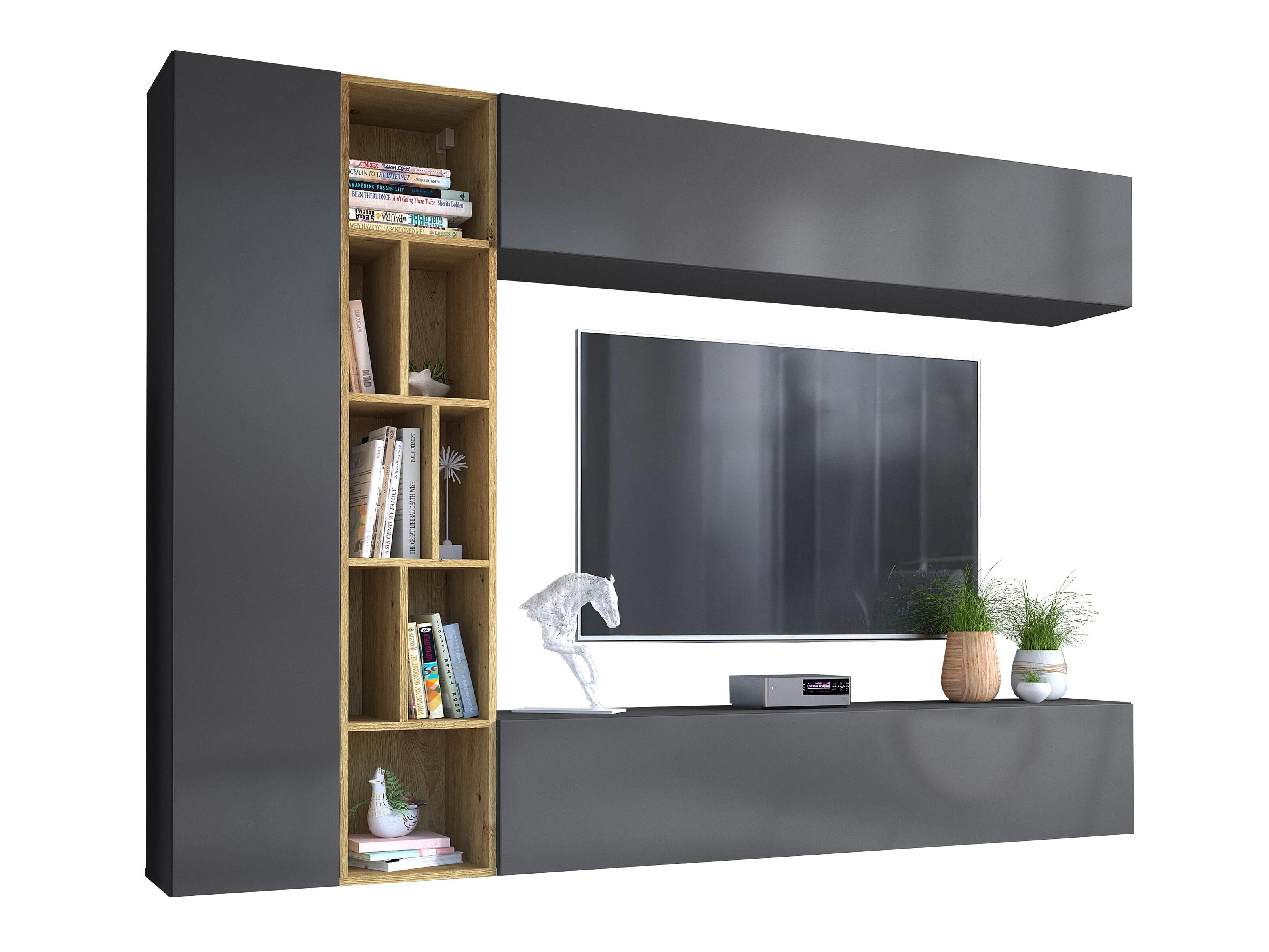 Set za dnevni boravak Comfivo Natura (Siva + Hrast Artisan)