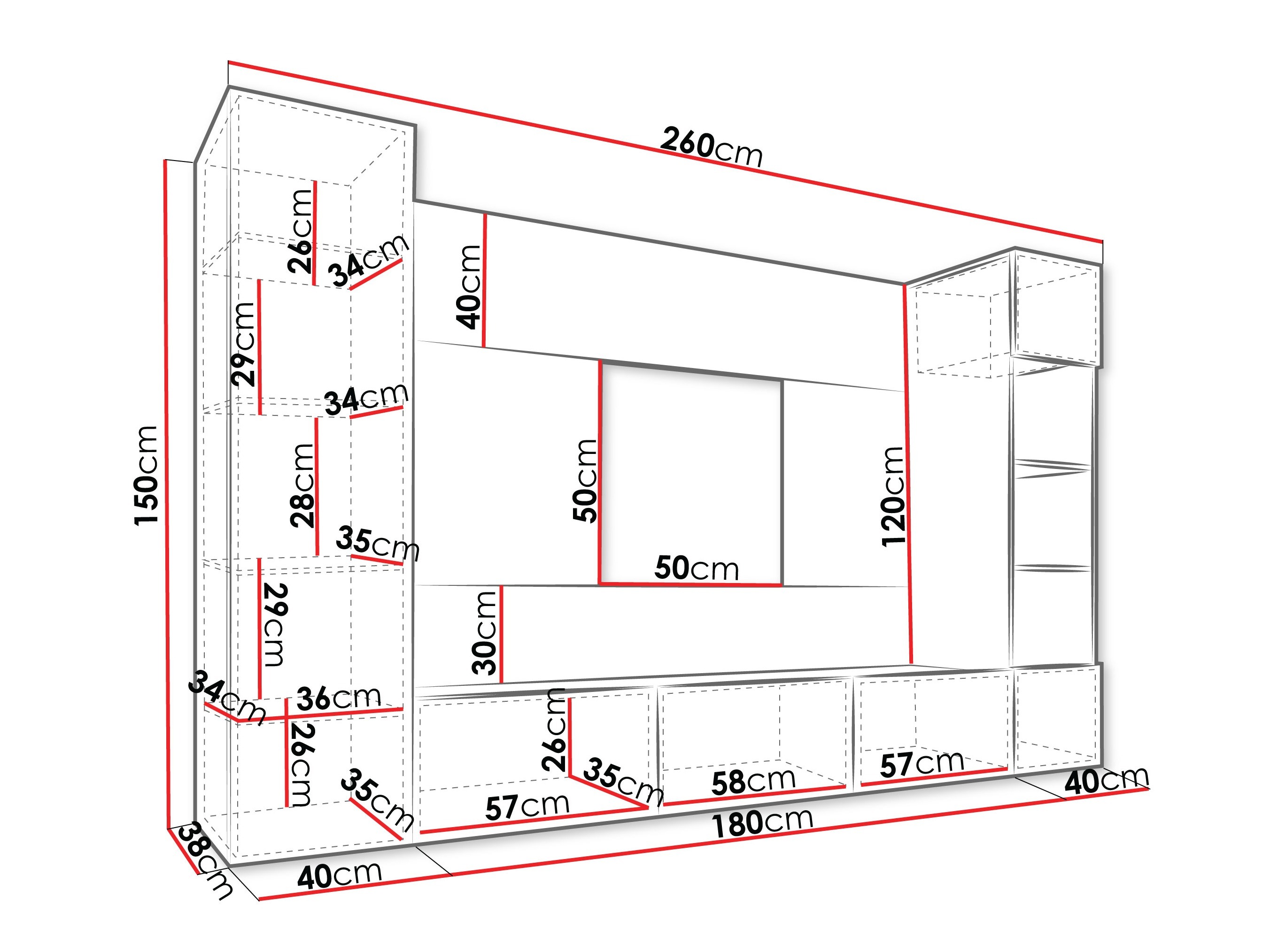 Set za dnevni boravak Comfivo Salix IV (Orah + Svijetla Travertine)