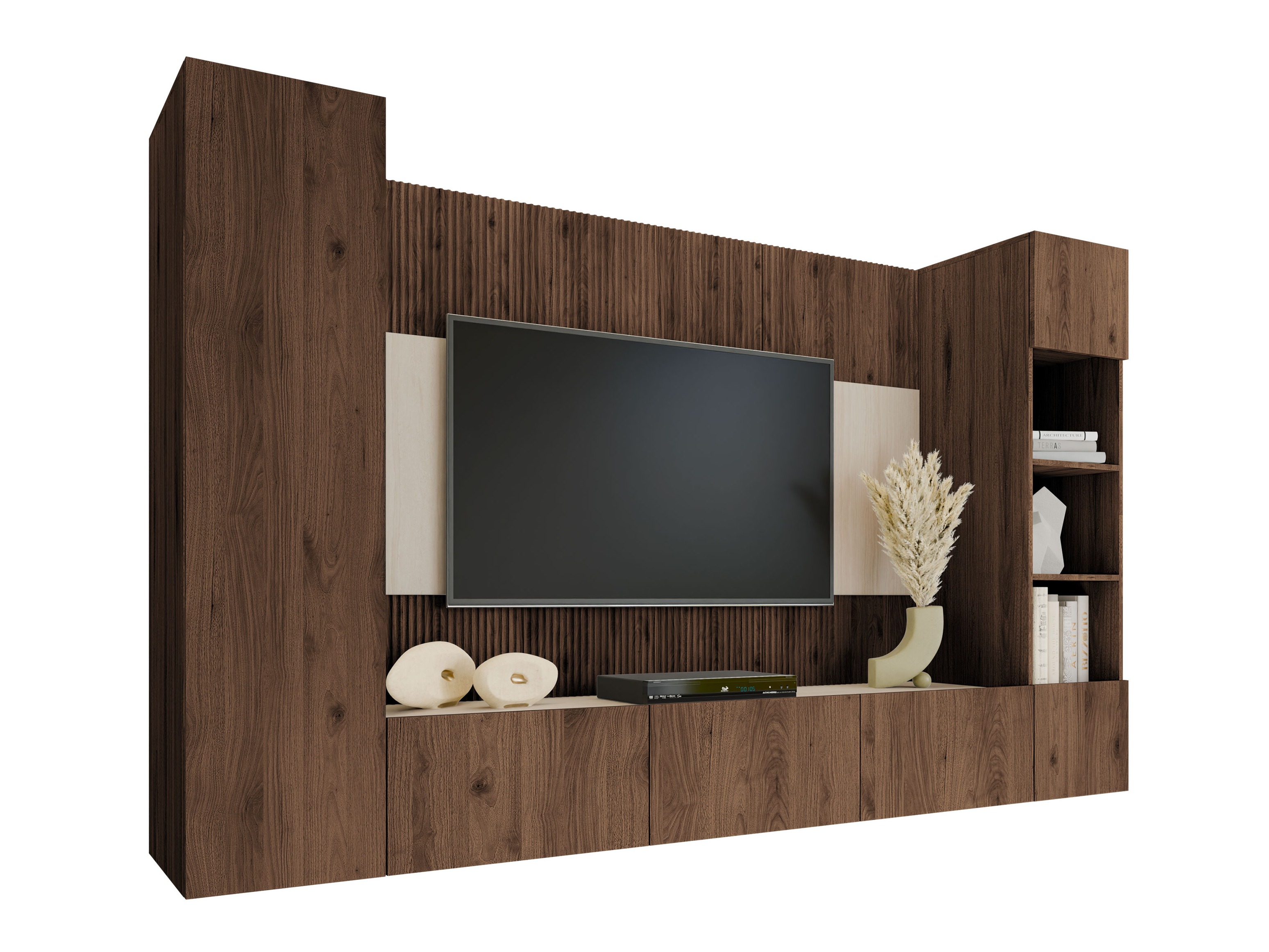 Set za dnevni boravak Comfivo Salix IV (Orah + Svijetli travertin)
