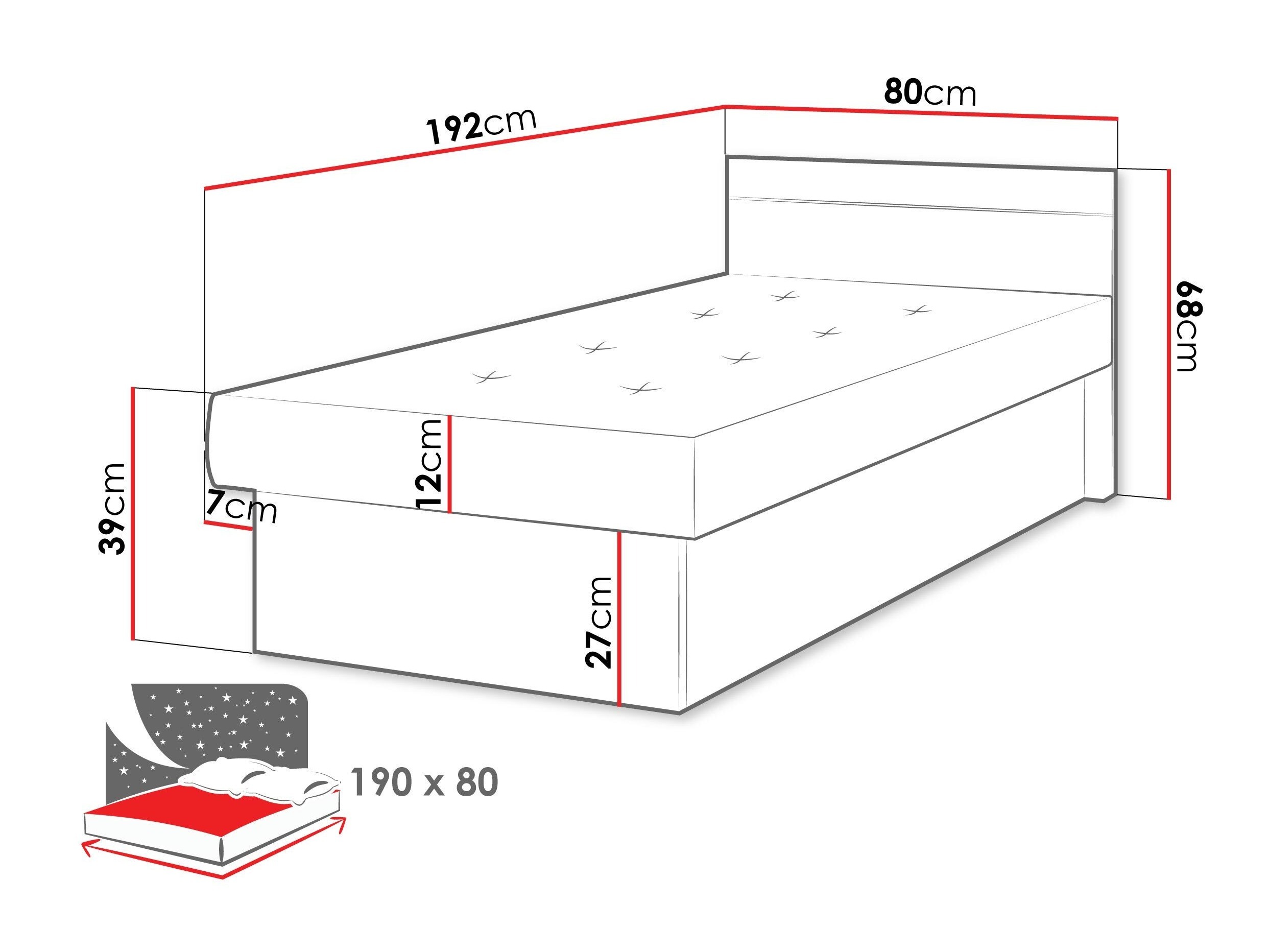 Krevet Dover 101 (Sonoma hrast)