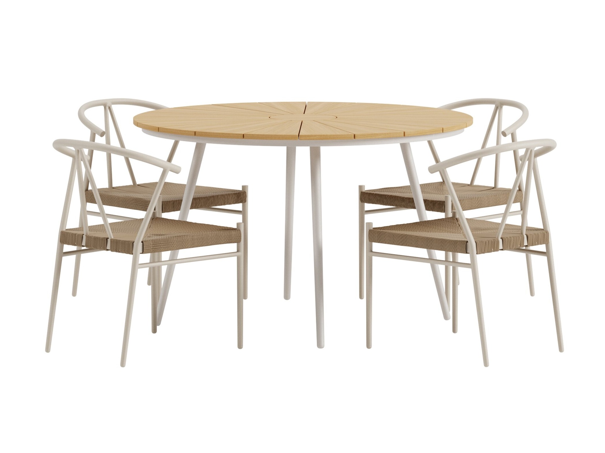 Set stola i stolica Dallas 5254 (Bež + svijetlo drvo)