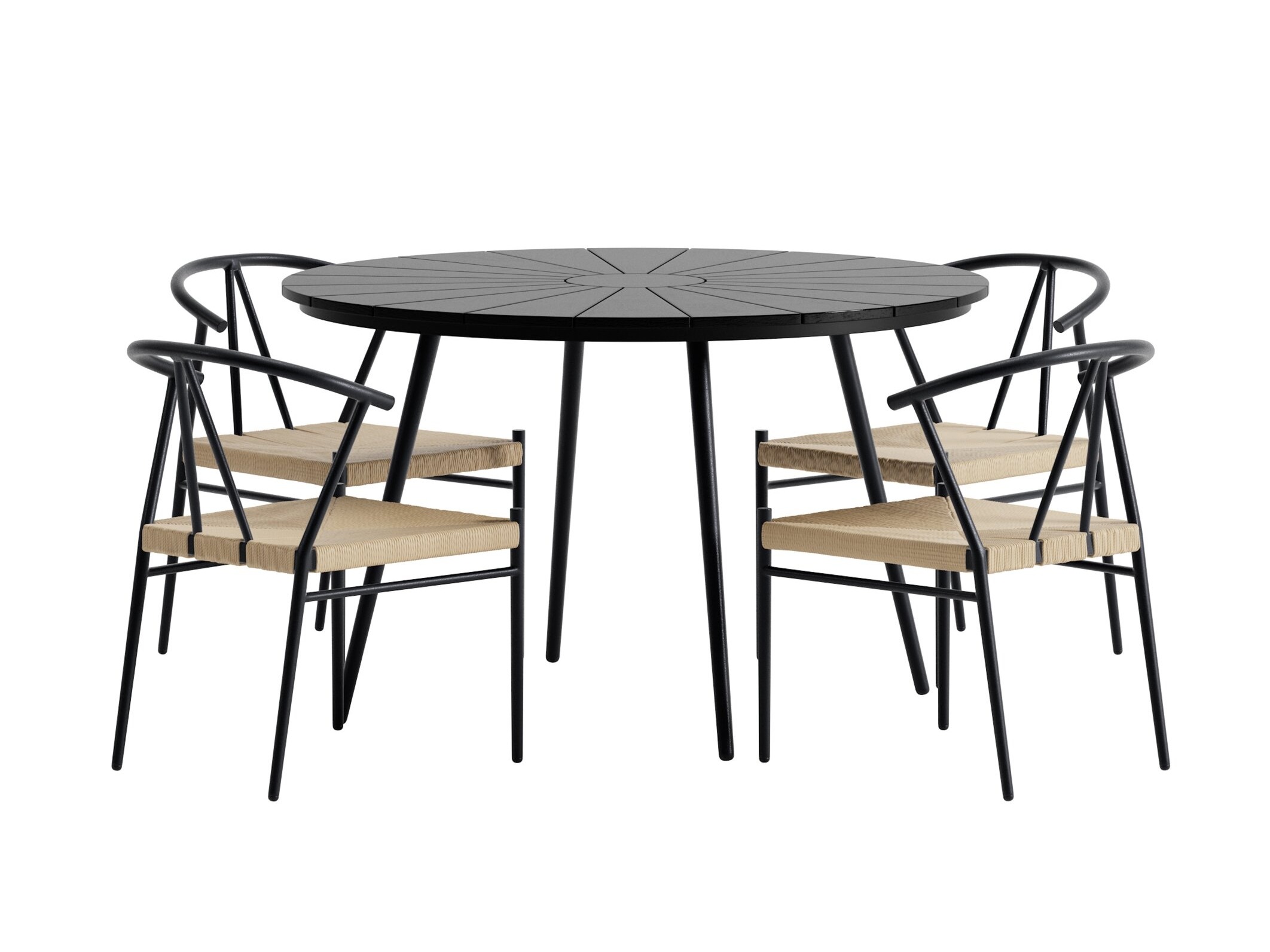 Set stola i stolica Dallas 5254 (Crna + bež)