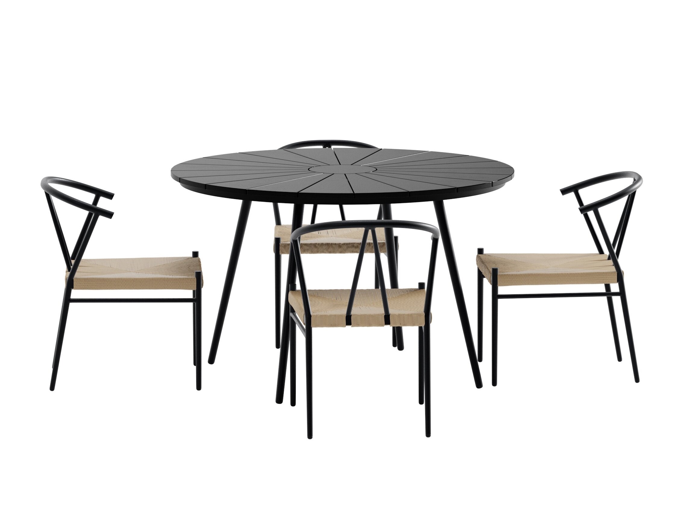 Set stola i stolica Dallas 5254 (Crna + bež)