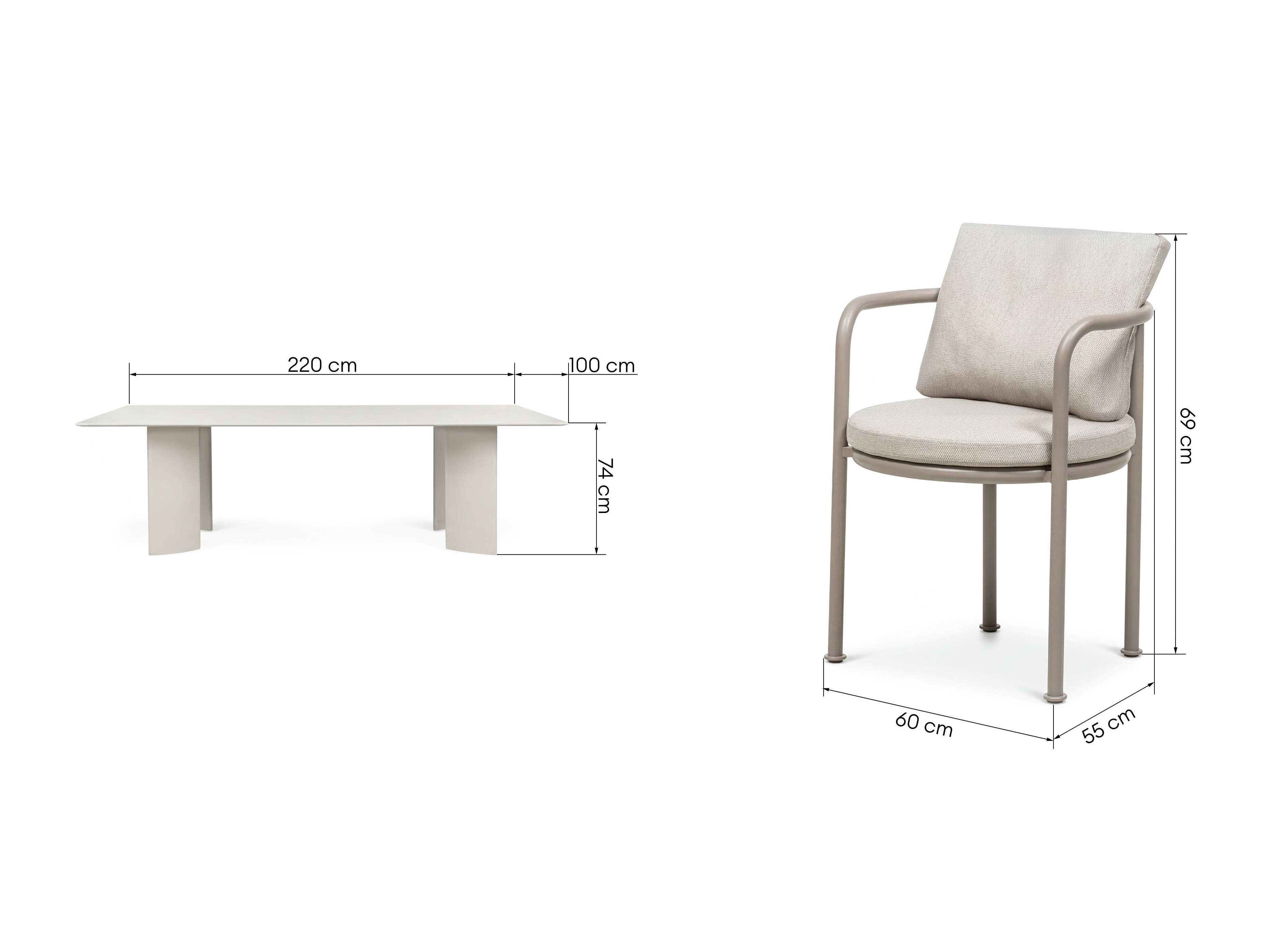 Set stola i stolica Burleson 728 (Bež)