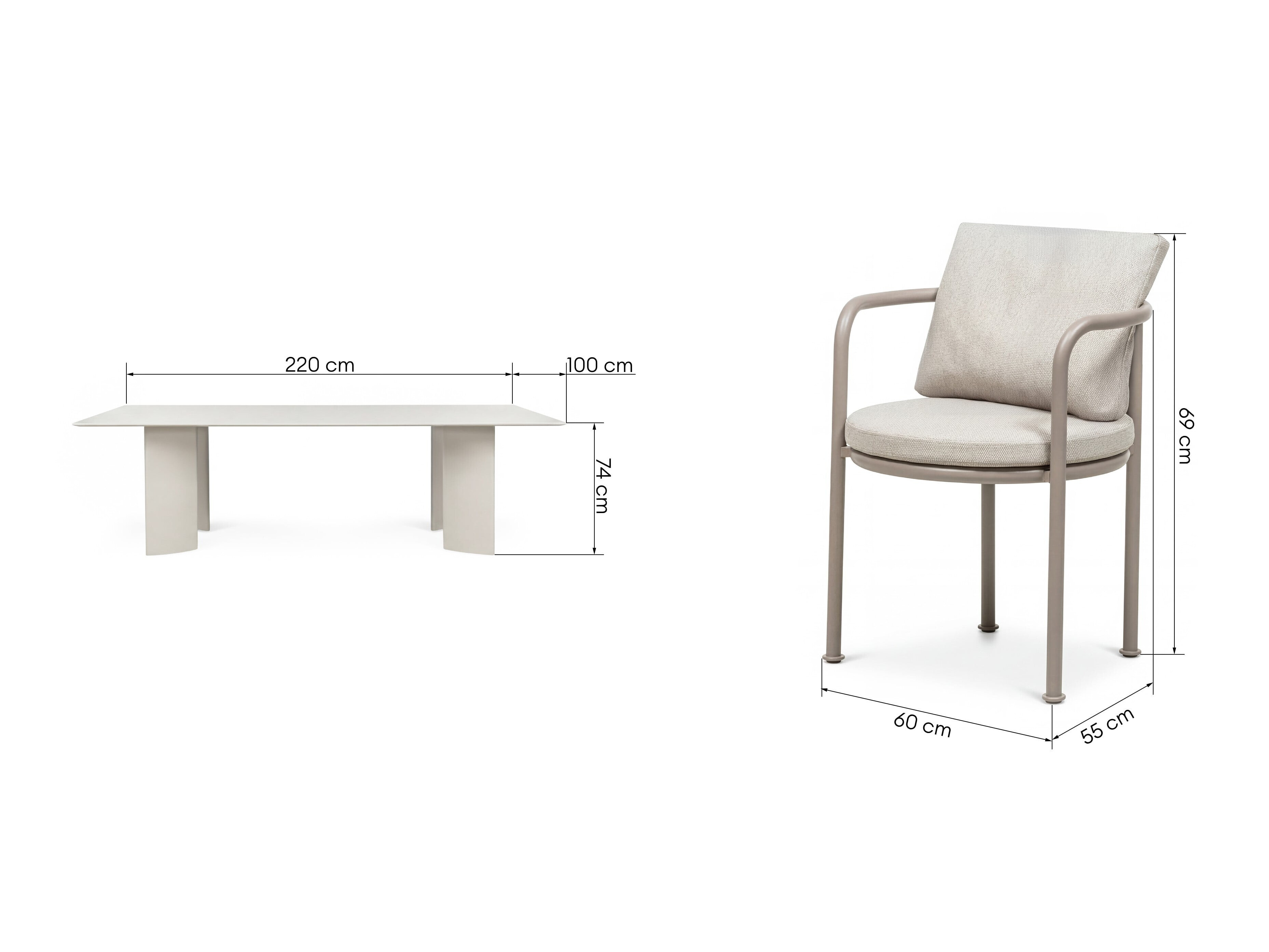 Set stola i stolica Burleson 729 (Bež)