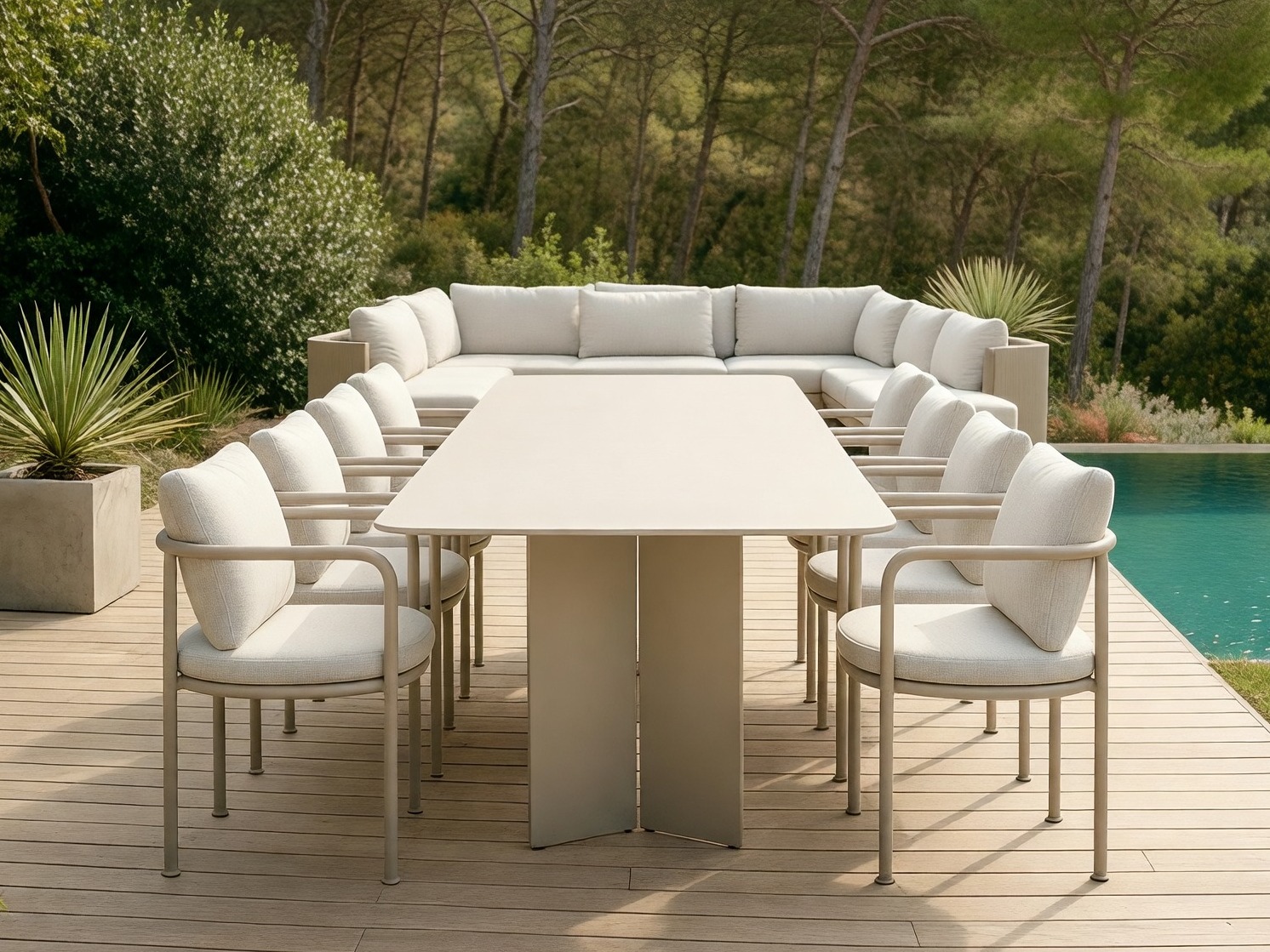 Set stola i stolica Burleson 729 (Bež)