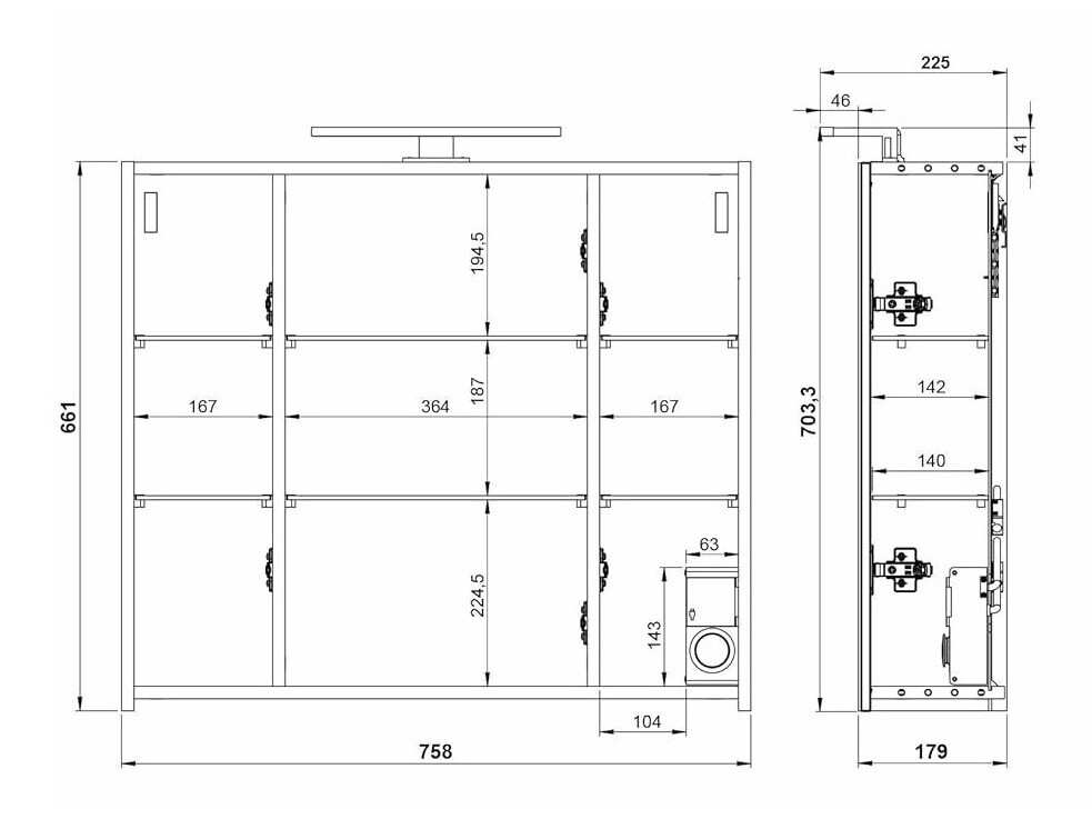 Kupaonski ormarić s ogledalom SC10323