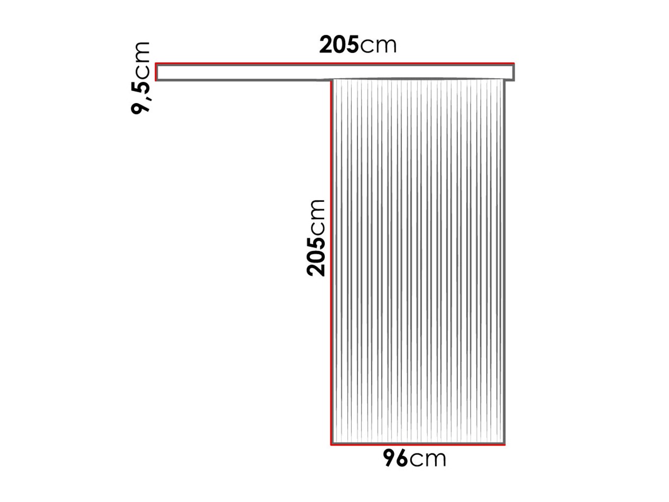 Klizna vrata Dover 203 (Bijela + Crna)