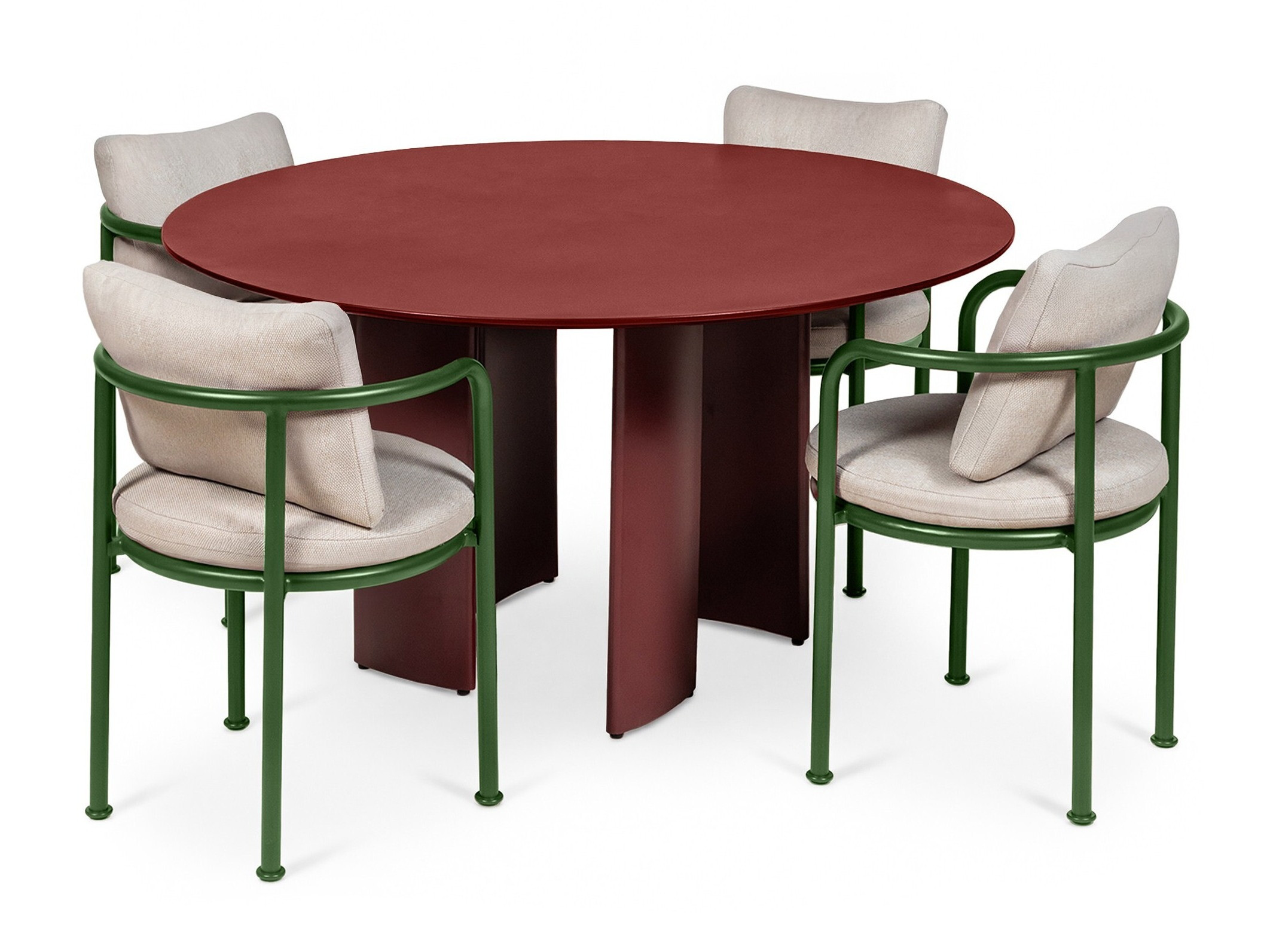 Set stola i stolica Burleson 728 (Zelena + Bež)