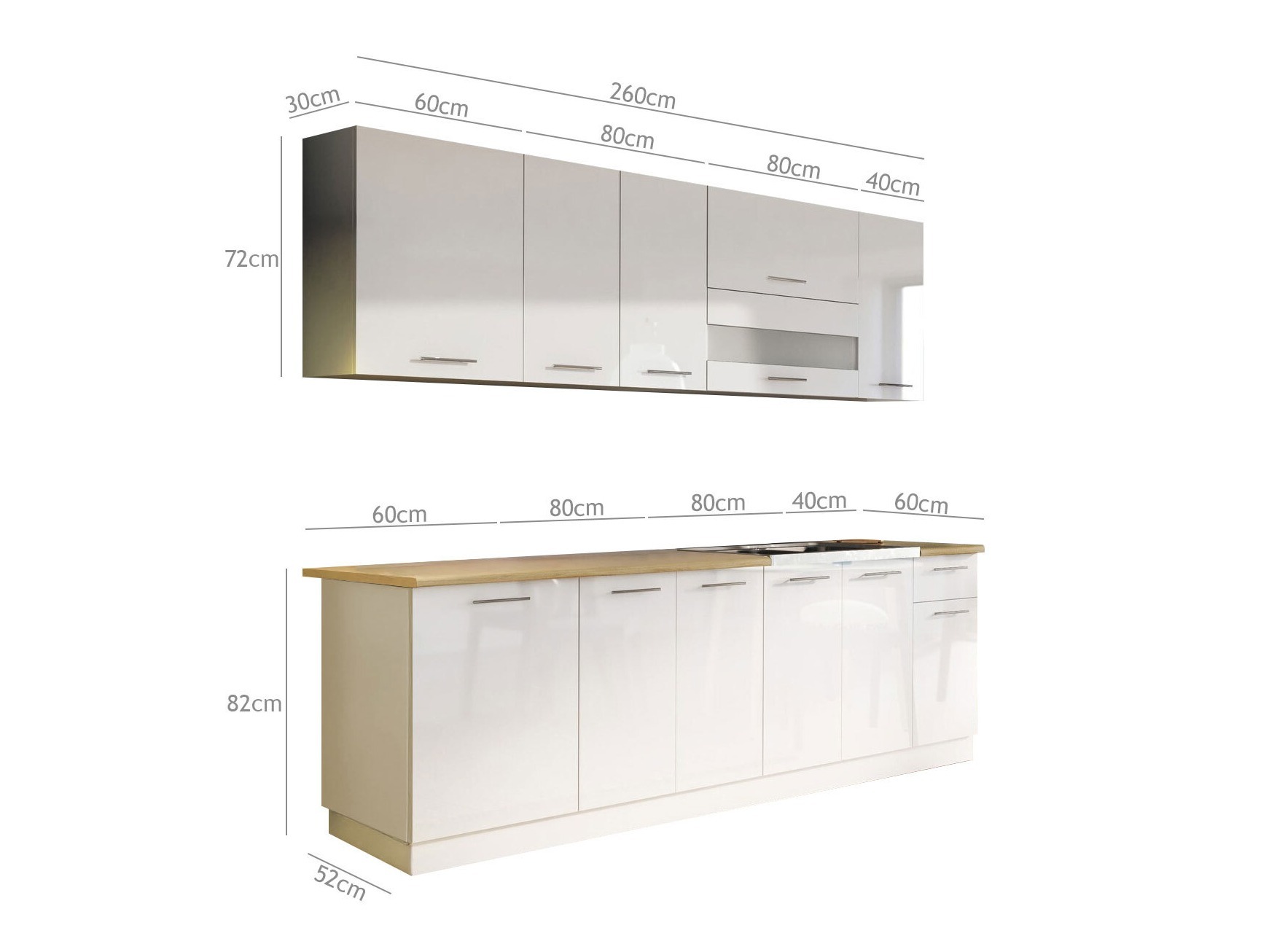 Modularan kuhinjski set Tiffa Grey 108