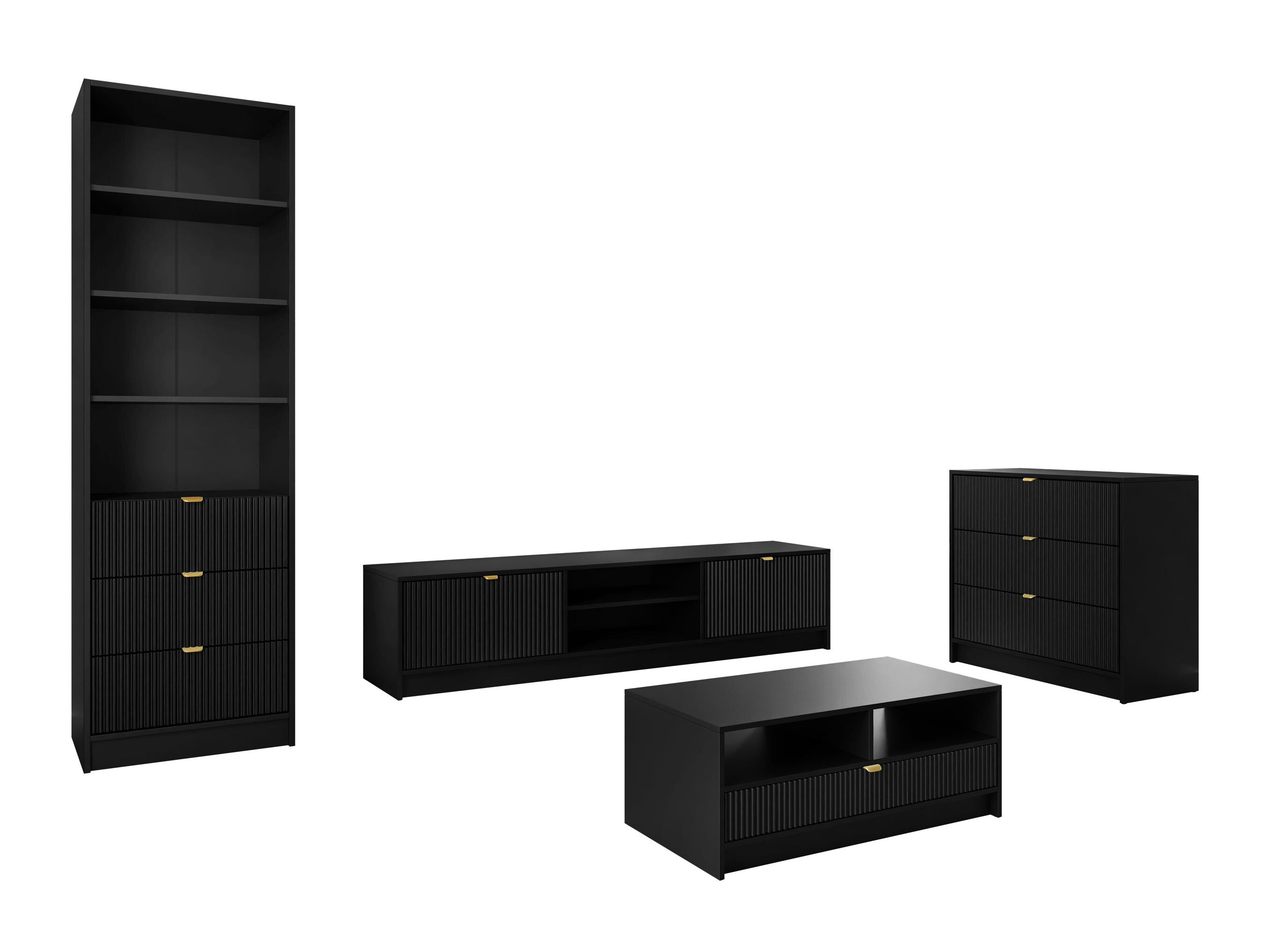 Set za dnevni boravak Comfivo Papilio VII (Crna)