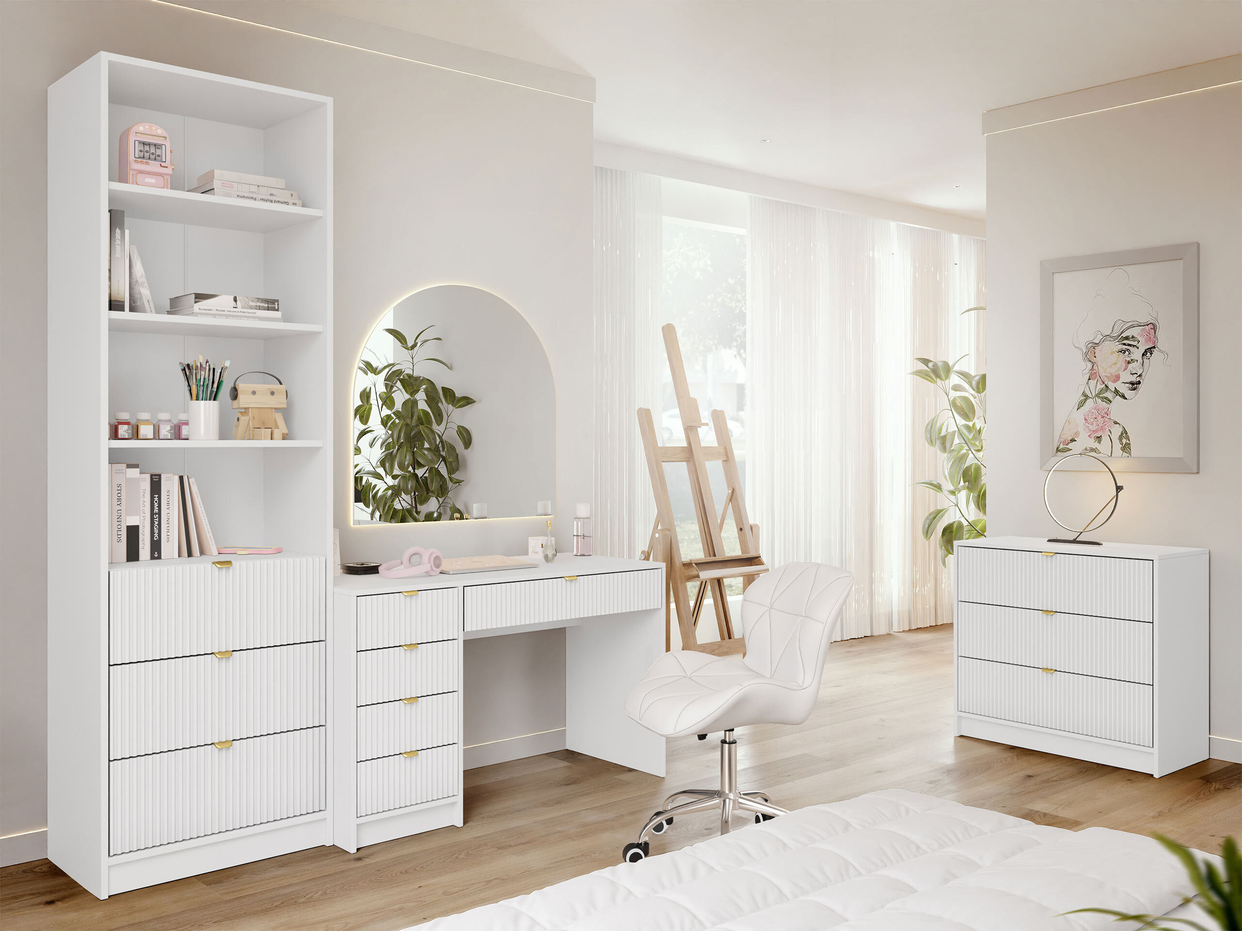 Set za kućni ured Comfivo Papilio V (Bijela)