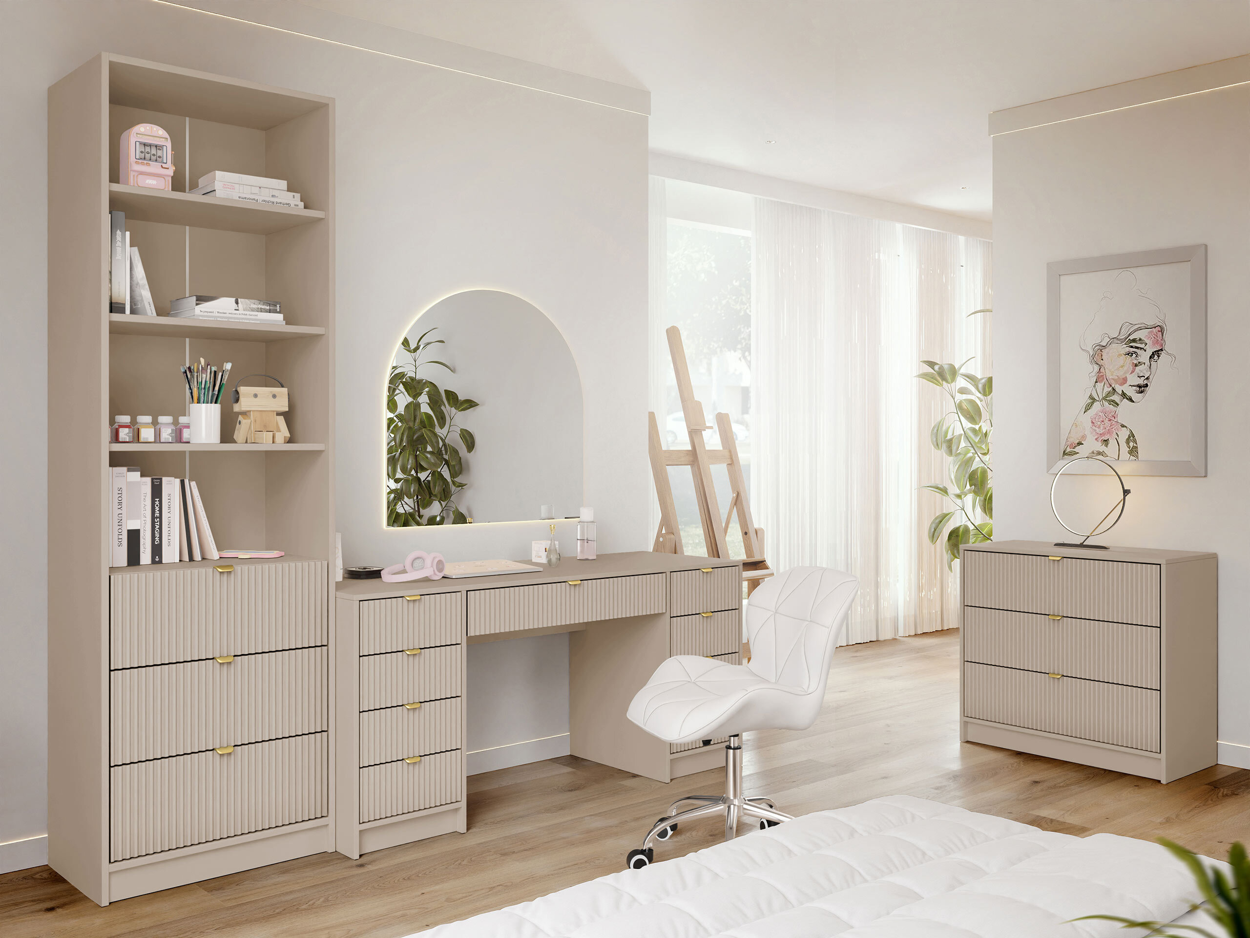 Set za kućni ured Comfivo Papilio VI (Bež)