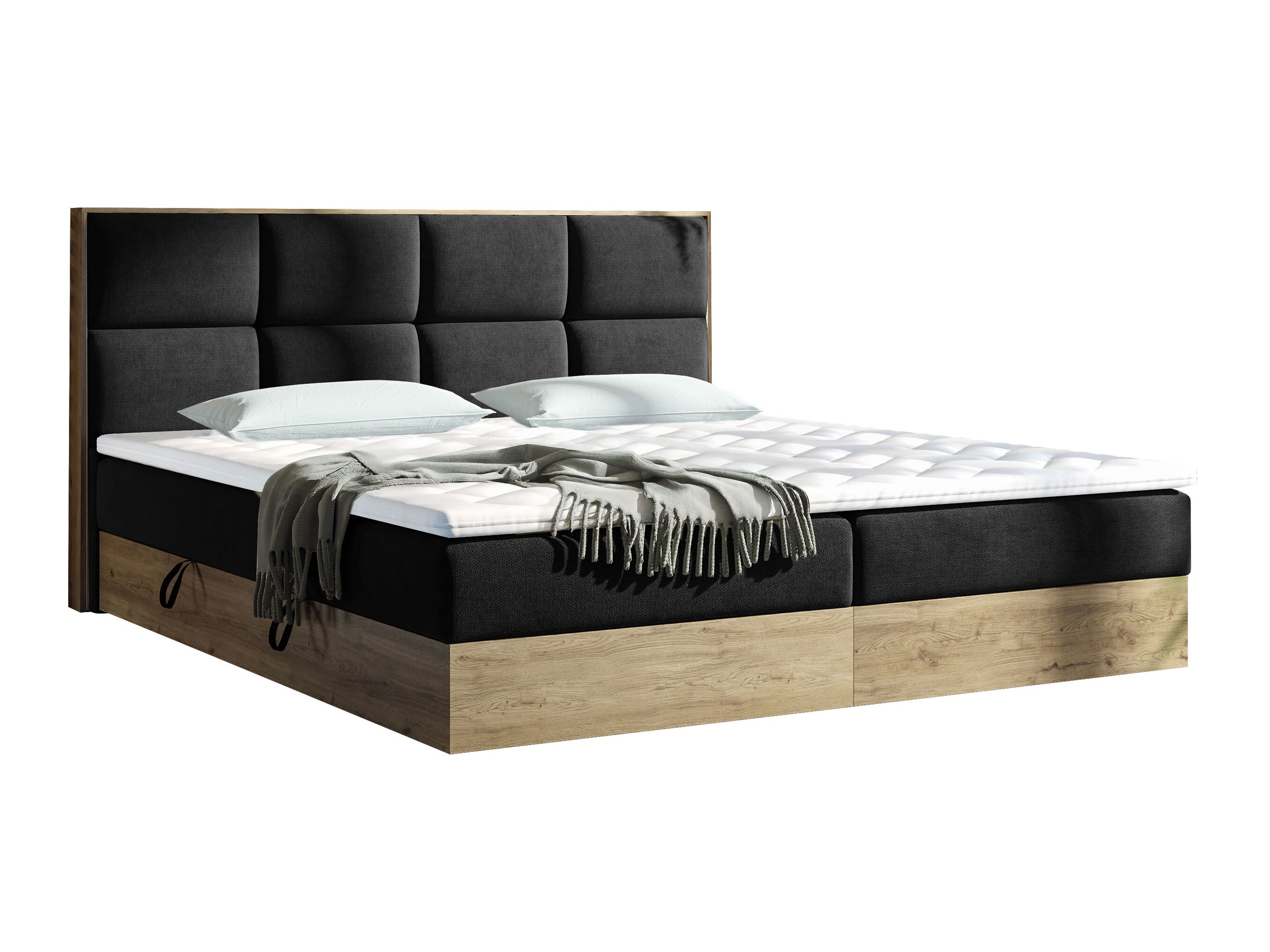 Boxspring krevet ComfiDream Miraena (Zlatni hrast + Soro 100)