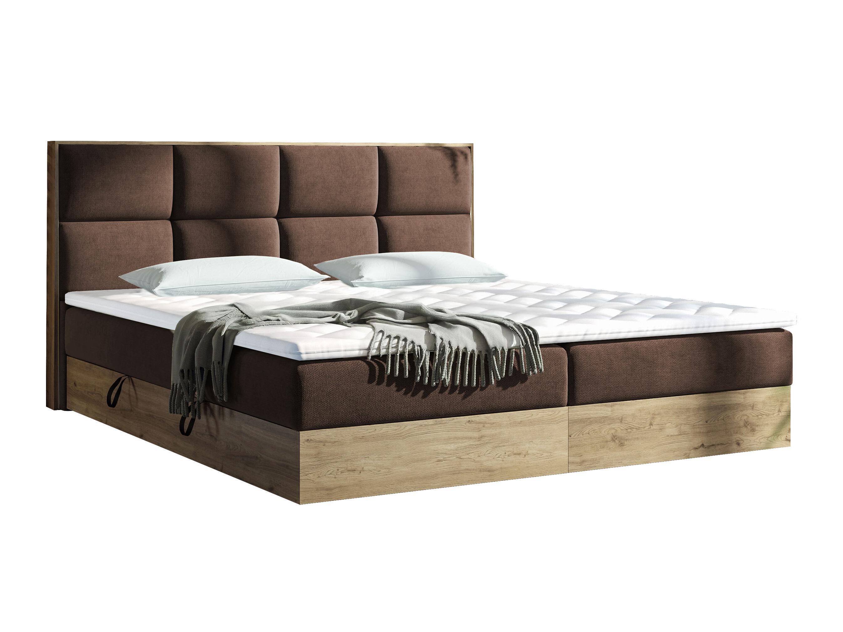 Boxspring krevet ComfiDream Miraena (Zlatni hrast + Soro 28)