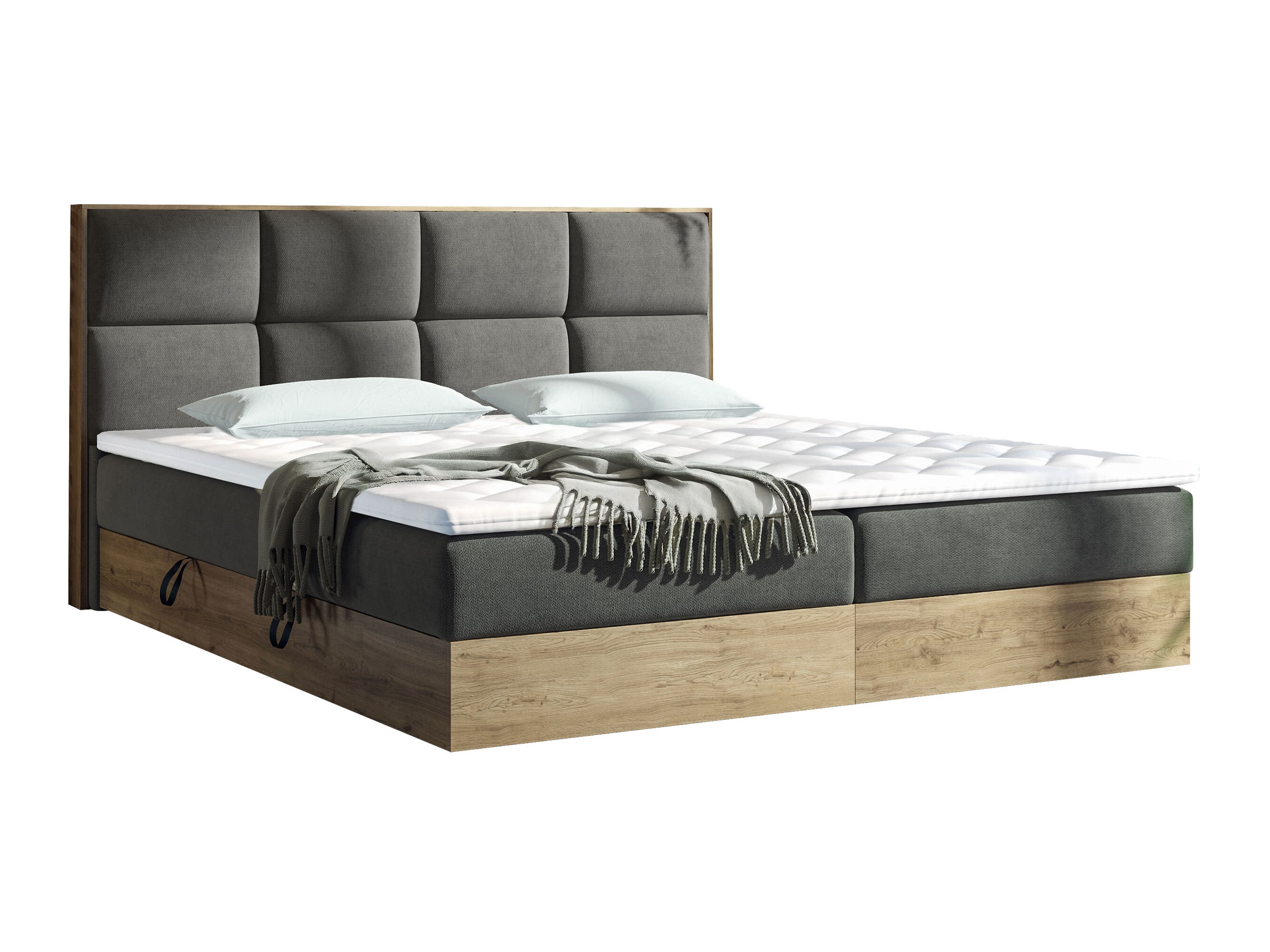 Boxspring krevet ComfiDream Miraena (Zlatni hrast + Soro 97)
