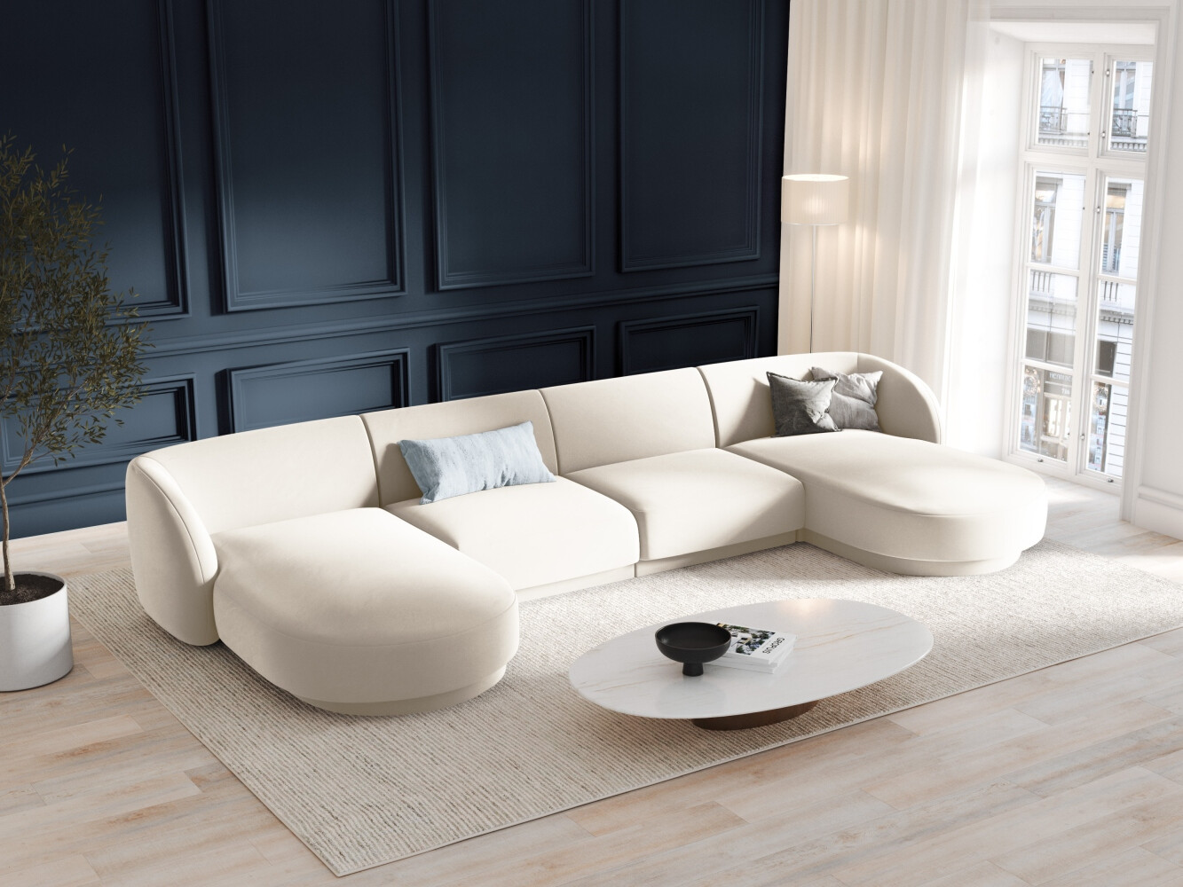 Modularna kutna garnitura Tivlomi 108 (Bluvel 22)